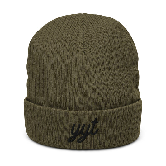 Vintage Script Recycled Cuffed Beanie • YYT St. John's • YHM Designs - Image 01