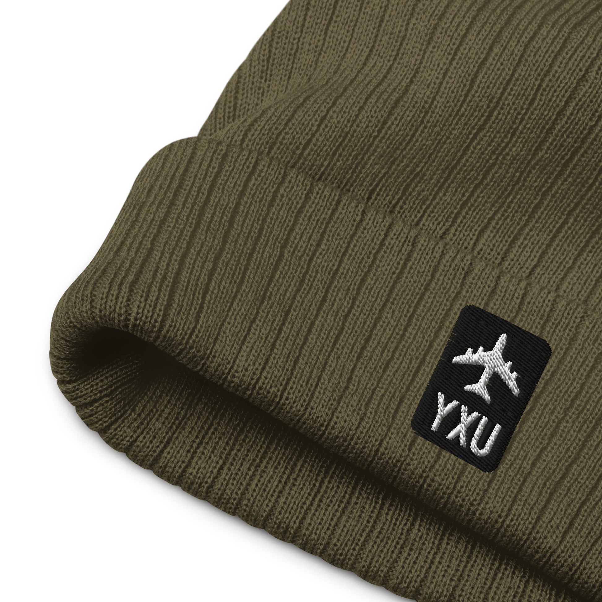 Jetliner Ribbed Knit Beanie • Black/White • YXU London • YHM Designs - Image 04