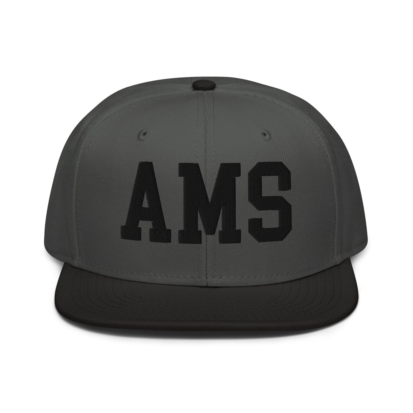 College-Style Wool-Blend Snapback Hat • Black • AMS Amsterdam • YHM Designs - Image 11