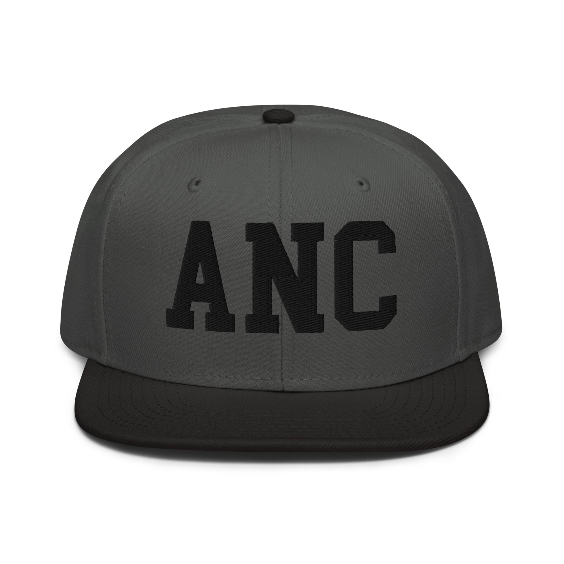 College-Style Wool-Blend Snapback Hat • Black • ANC Anchorage • YHM Designs - Image 11