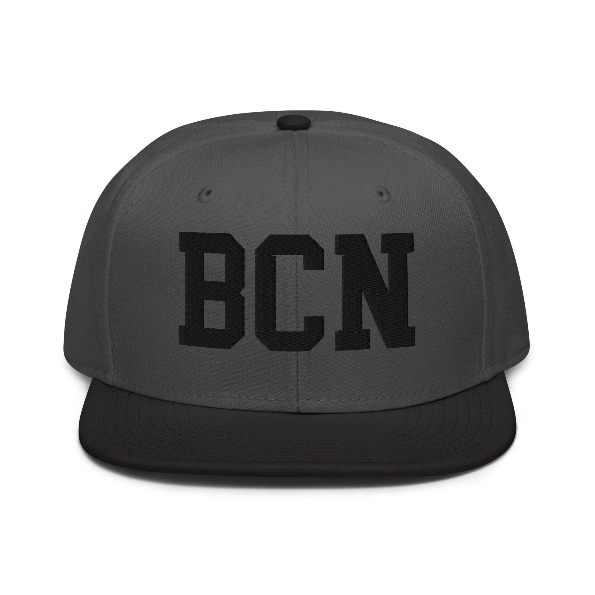 College-Style Wool-Blend Snapback Hat • Black • BCN Barcelona • YHM Designs - Image 11