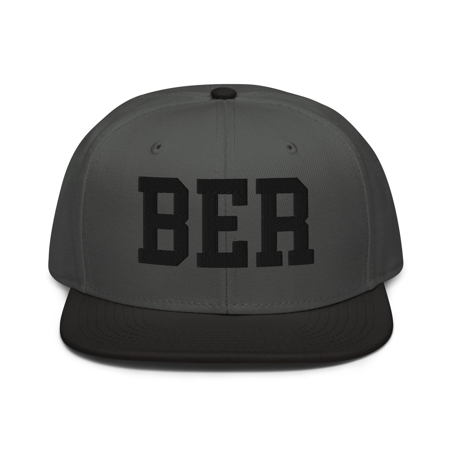College-Style Wool-Blend Snapback Hat • Black • BER Berlin • YHM Designs - Image 11