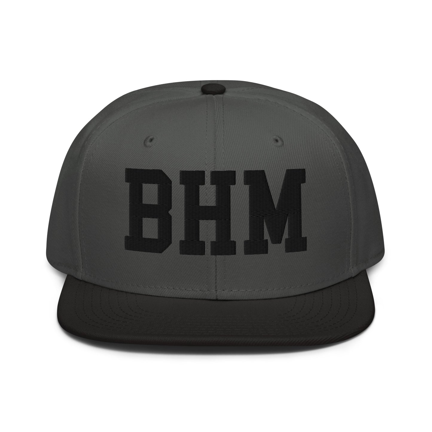 College-Style Wool-Blend Snapback Hat • Black • BHM Birmingham • YHM Designs - Image 11