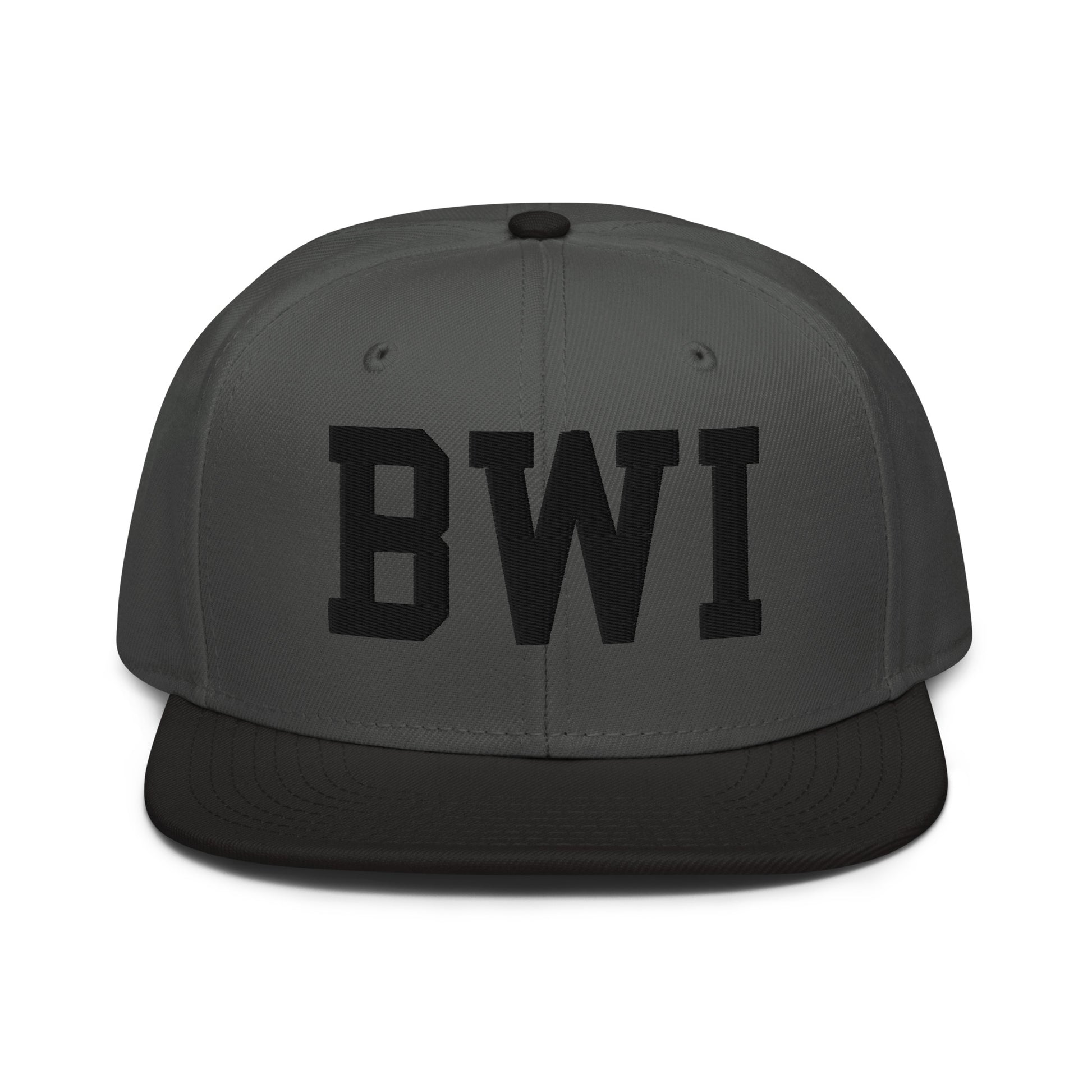 College-Style Wool-Blend Snapback Hat • Black • BWI Baltimore • YHM Designs - Image 11