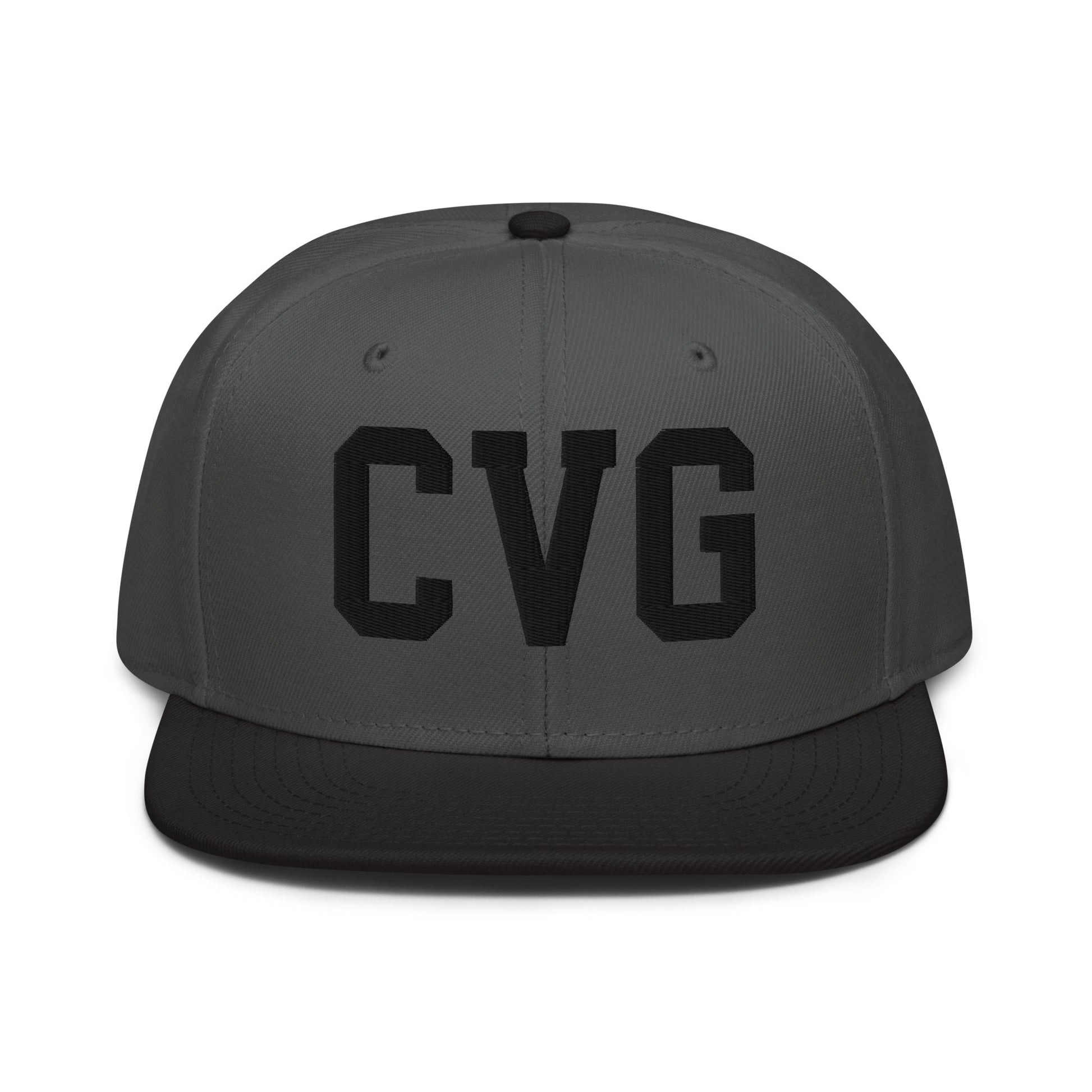 College-Style Wool-Blend Snapback Hat • Black • CVG Cincinnati • YHM Designs - Image 11