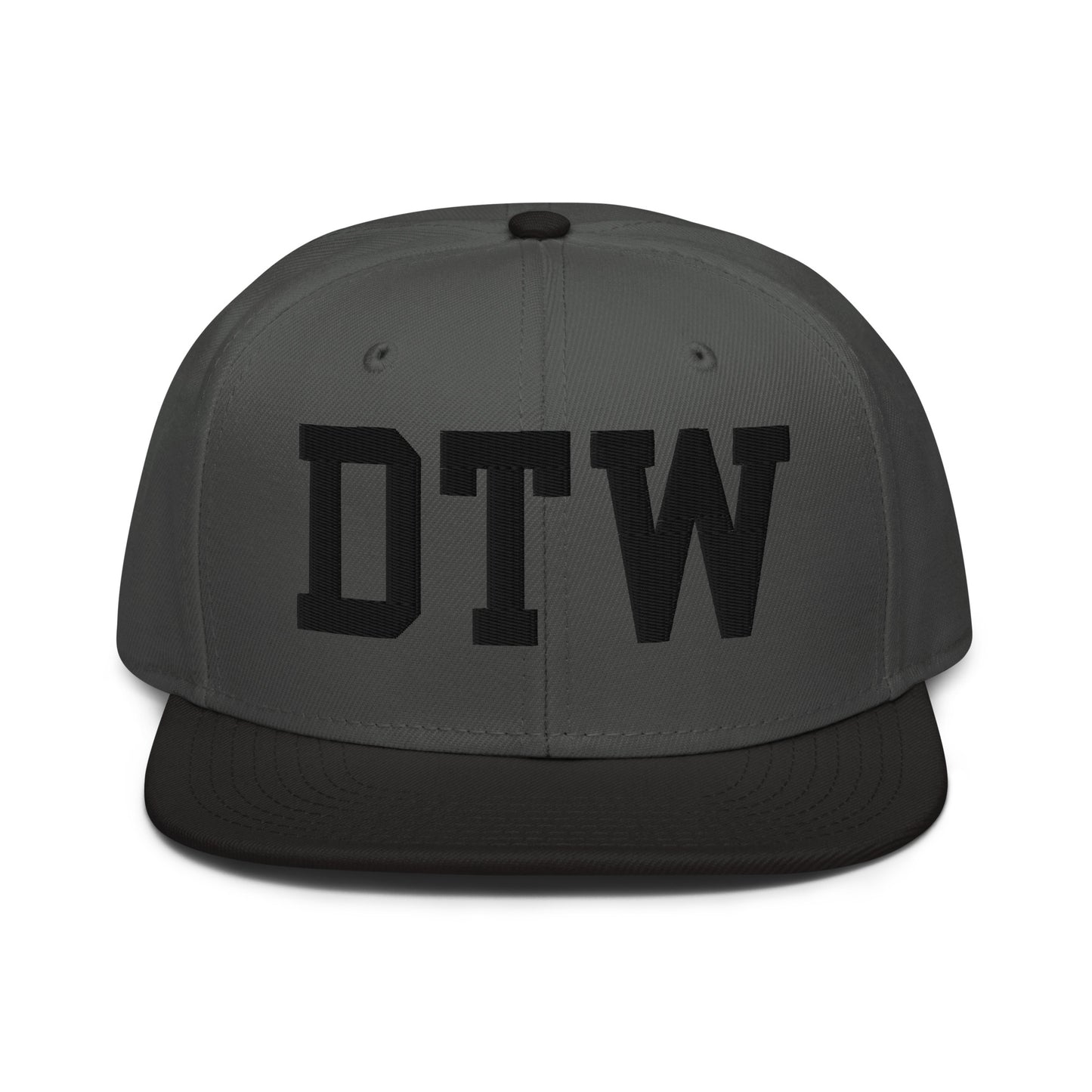 College-Style Wool-Blend Snapback Hat • Black • DTW Detroit • YHM Designs - Image 11