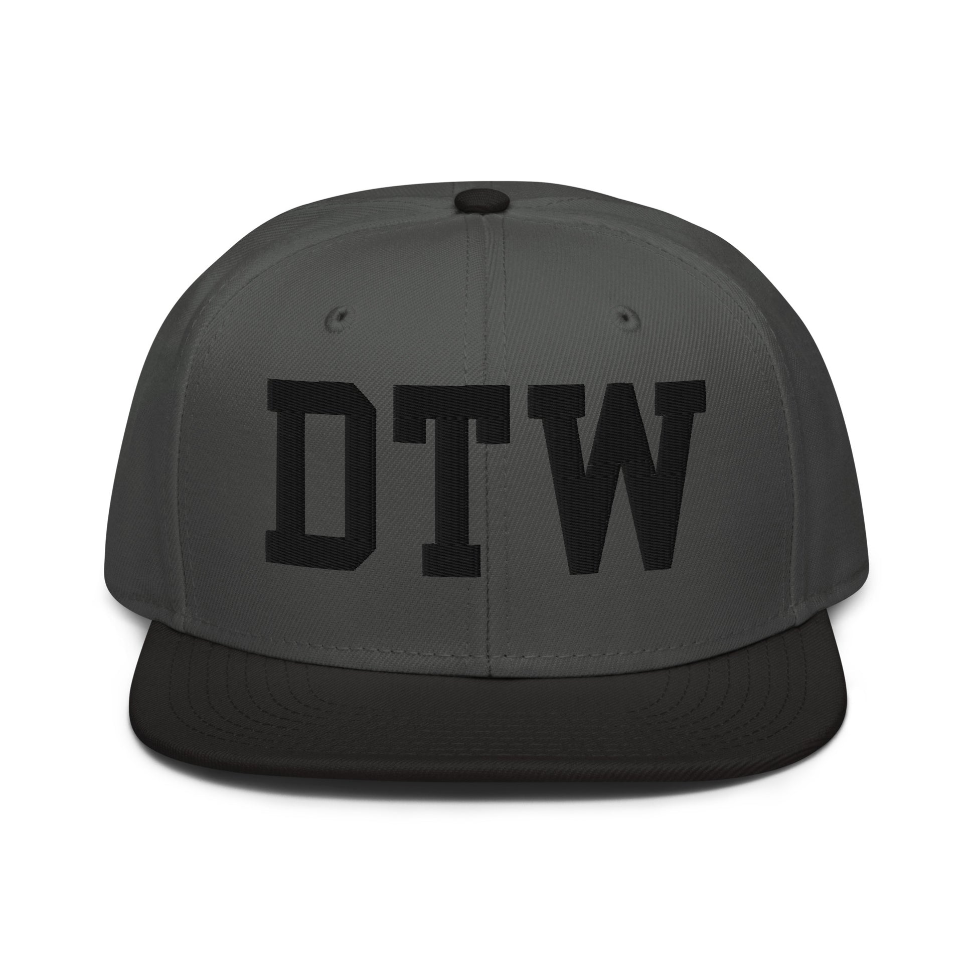 College-Style Wool-Blend Snapback Hat • Black • DTW Detroit • YHM Designs - Image 11