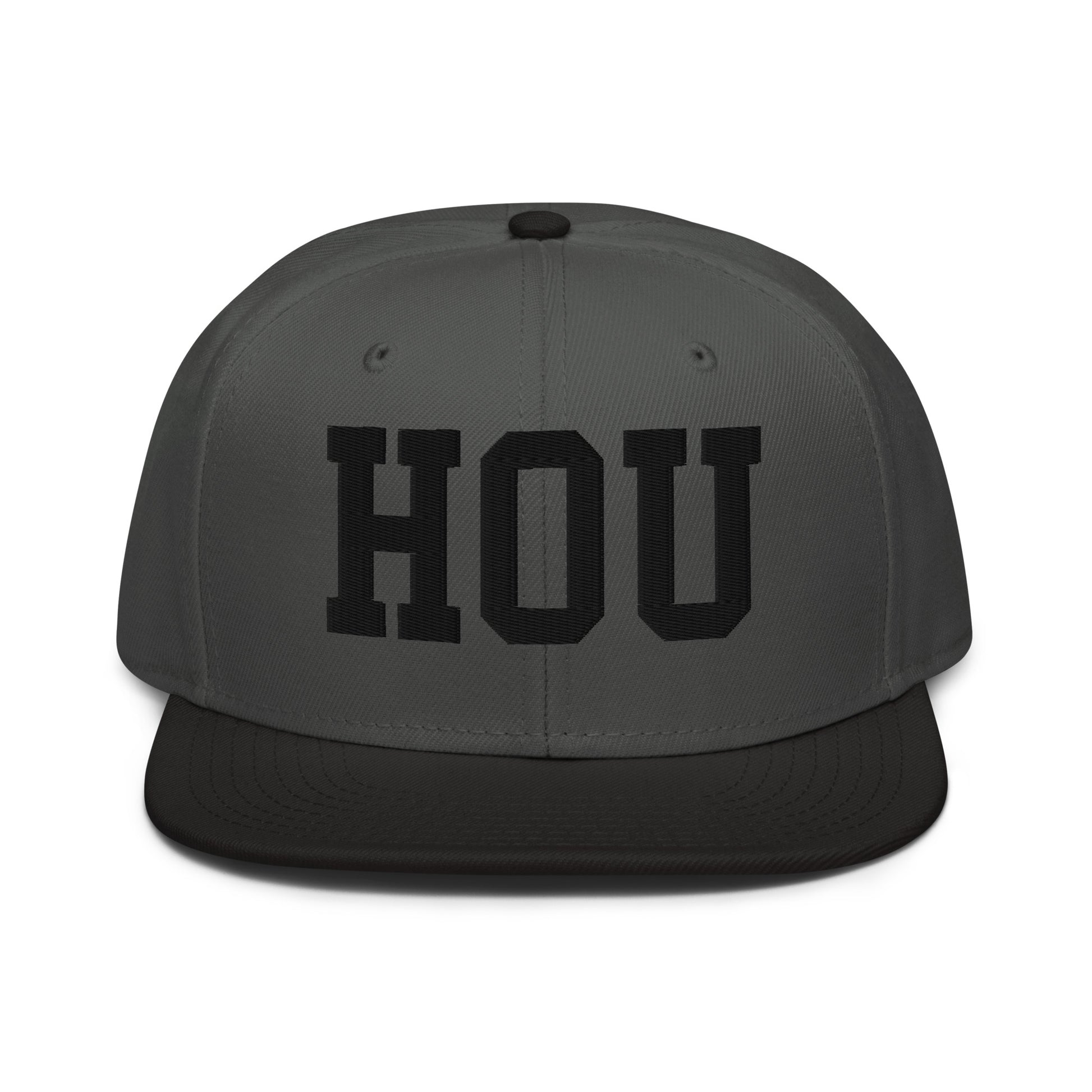 College-Style Wool-Blend Snapback Hat • Black • HOU Houston • YHM Designs - Image 11
