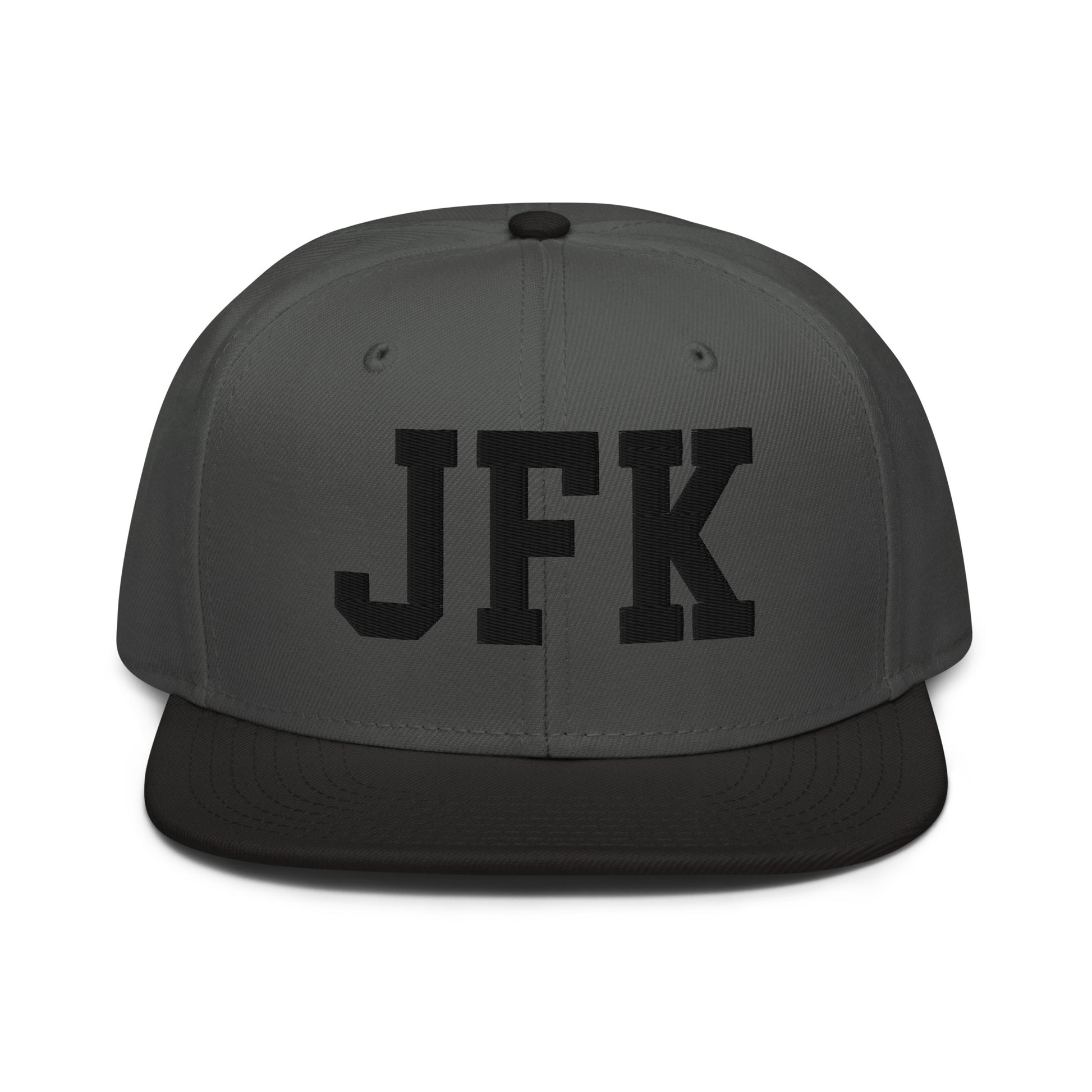 College-Style Wool-Blend Snapback Hat • Black • JFK New York City • YHM Designs - Image 11