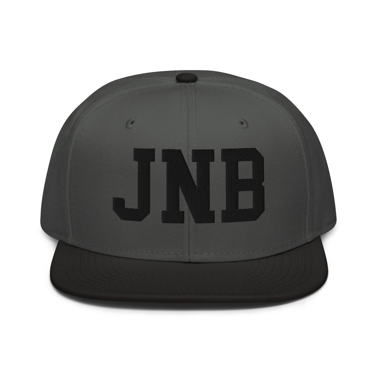 College-Style Wool-Blend Snapback Hat • Black • JNB Johannesburg • YHM Designs - Image 11