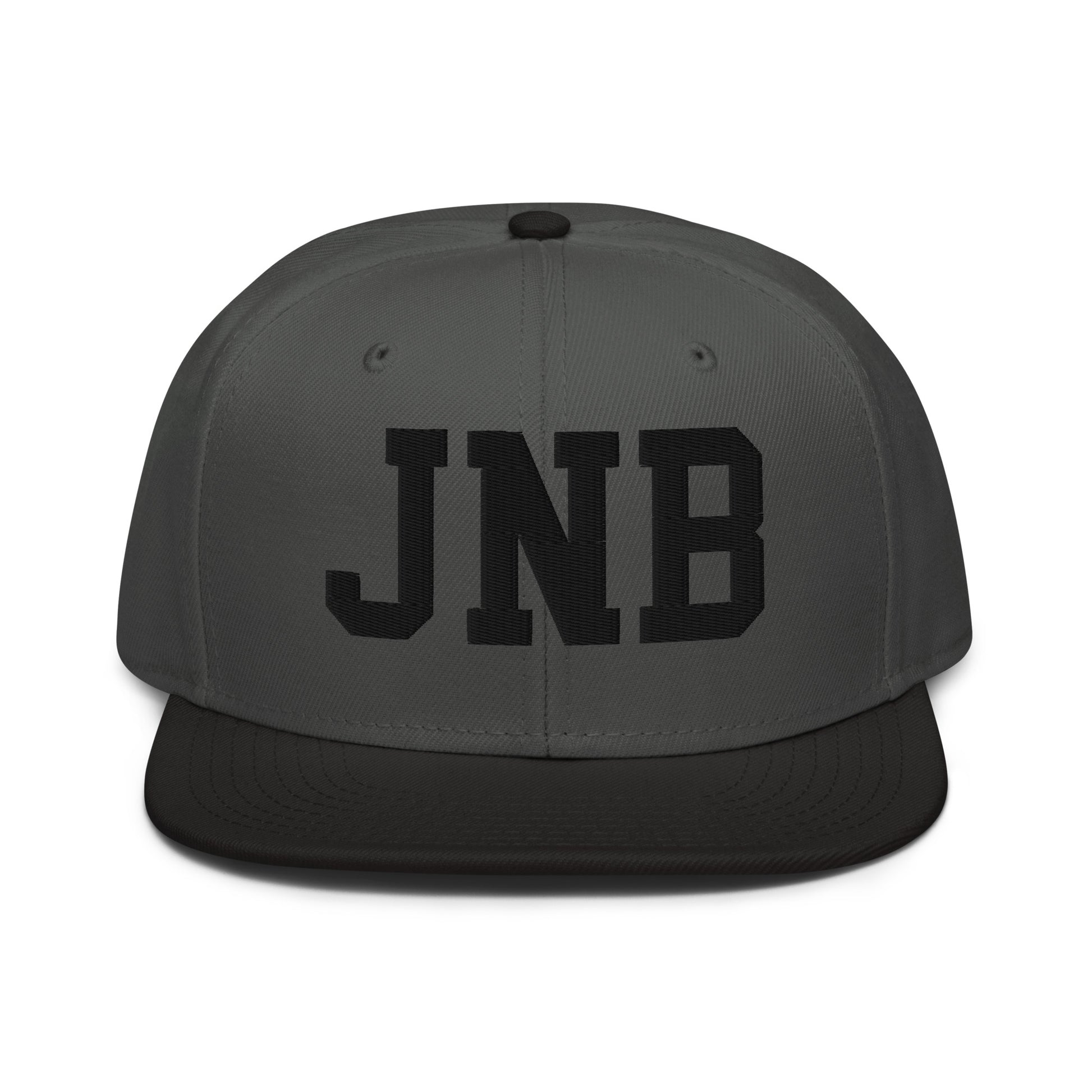 College-Style Wool-Blend Snapback Hat • Black • JNB Johannesburg • YHM Designs - Image 11