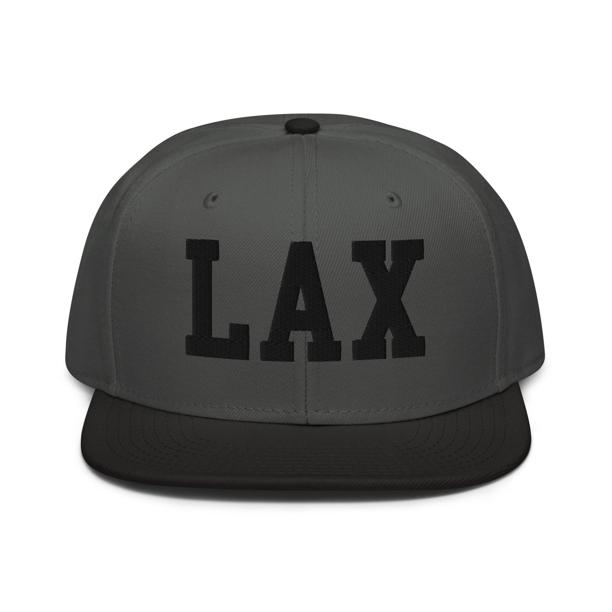 College-Style Wool-Blend Snapback Hat • Black • LAX Los Angeles • YHM Designs - Image 11
