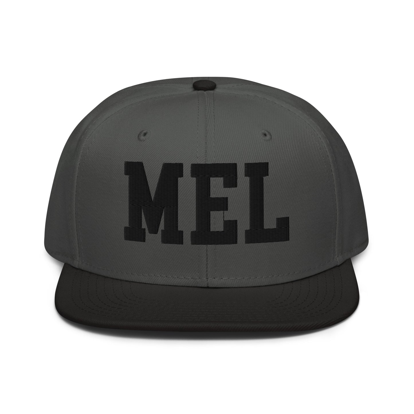 College-Style Wool-Blend Snapback Hat • Black • MEL Melbourne • YHM Designs - Image 11
