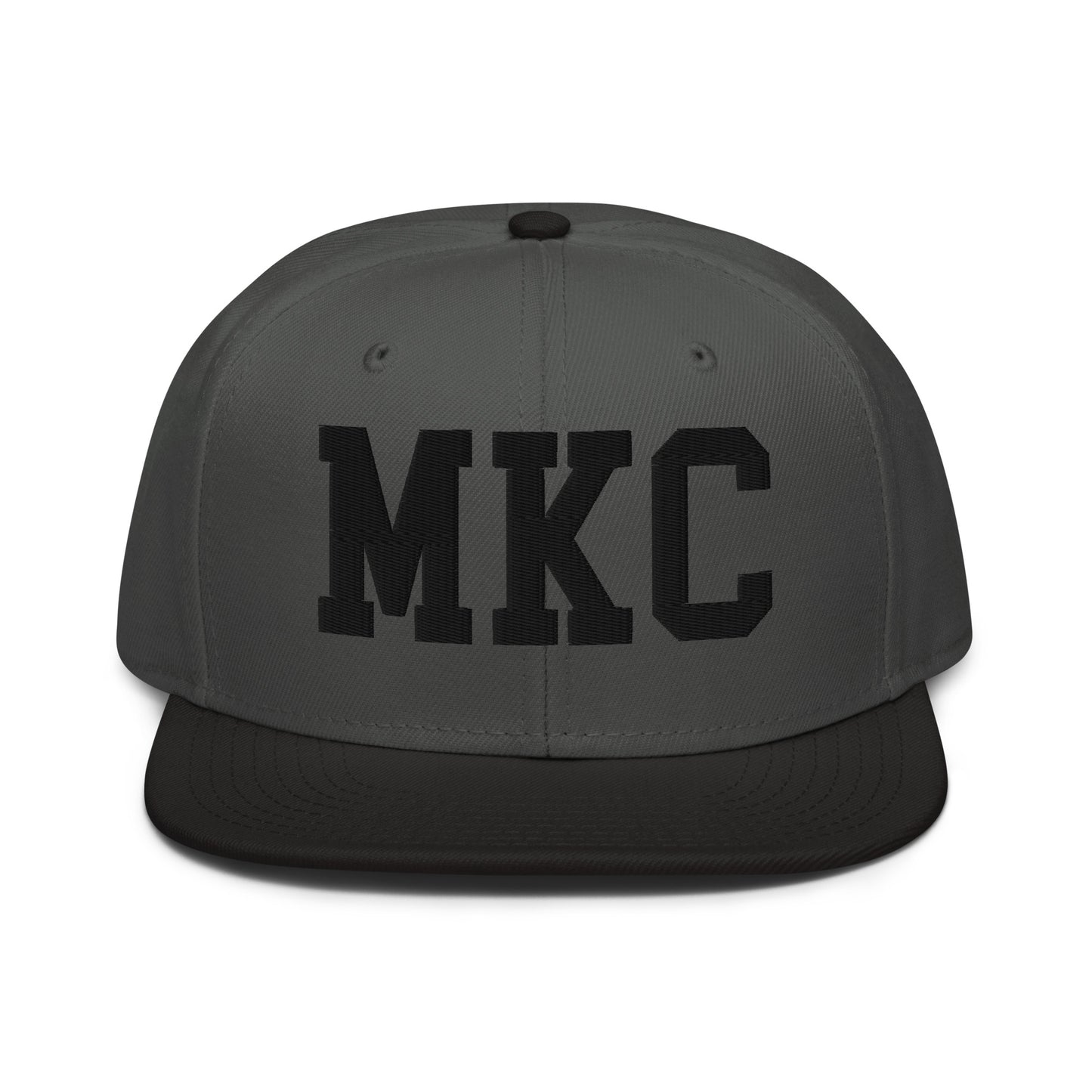 College-Style Wool-Blend Snapback Hat • Black • MKC Kansas City • YHM Designs - Image 11