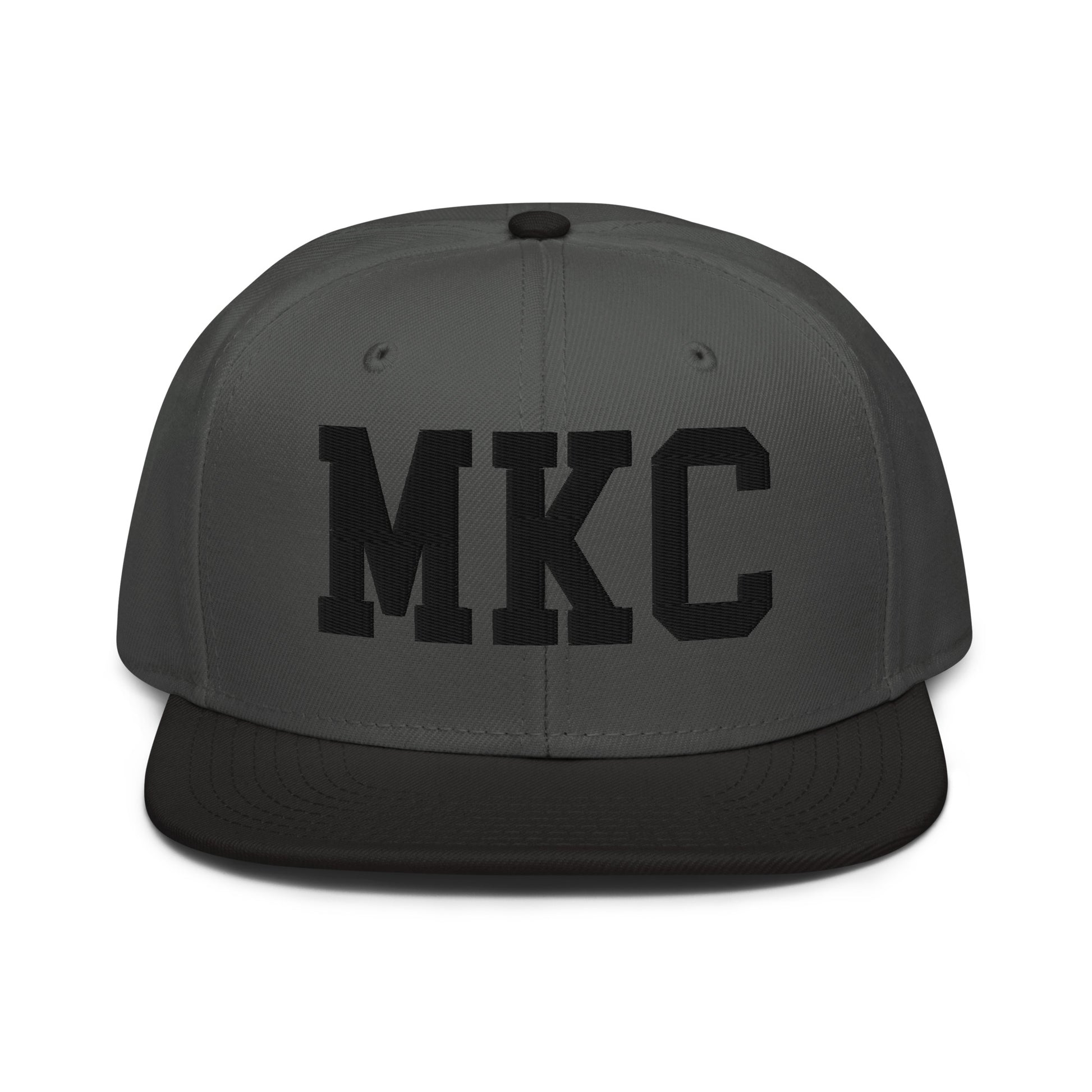 College-Style Wool-Blend Snapback Hat • Black • MKC Kansas City • YHM Designs - Image 11