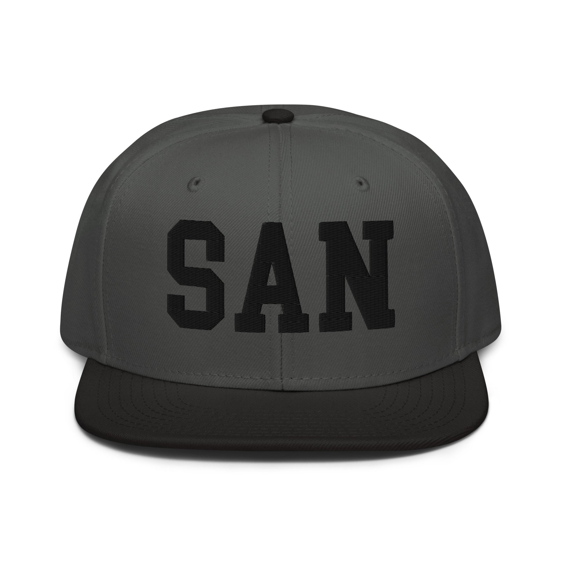 College-Style Wool-Blend Snapback Hat • Black • SAN San Diego • YHM Designs - Image 11