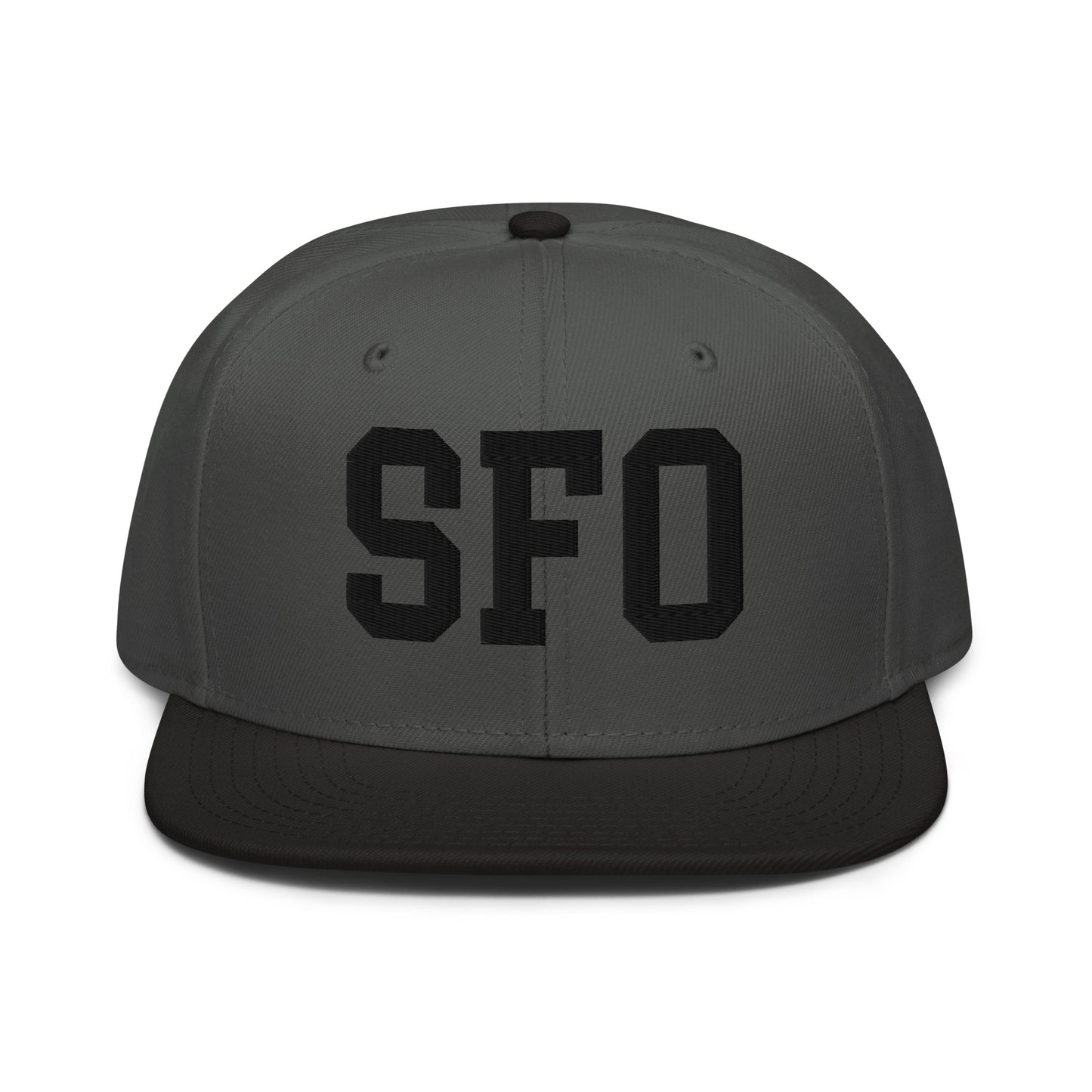 College-Style Wool-Blend Snapback Hat • Black • SFO San Francisco • YHM Designs - Image 11