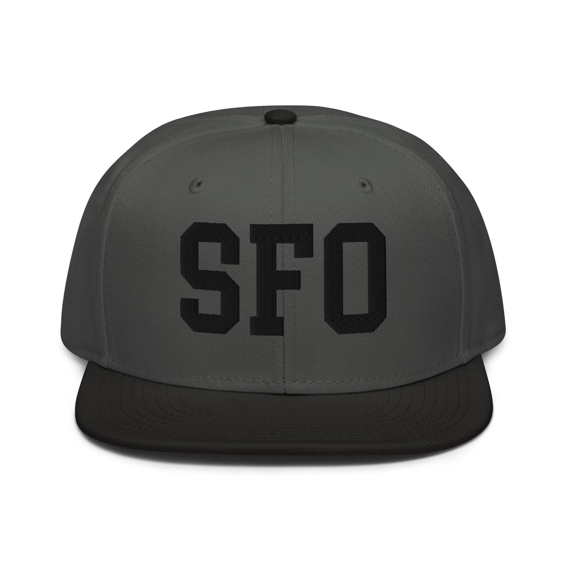 College-Style Wool-Blend Snapback Hat • Black • SFO San Francisco • YHM Designs - Image 11