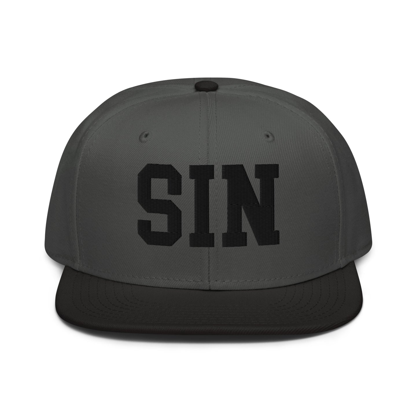 College-Style Wool-Blend Snapback Hat • Black • SIN Singapore • YHM Designs - Image 11