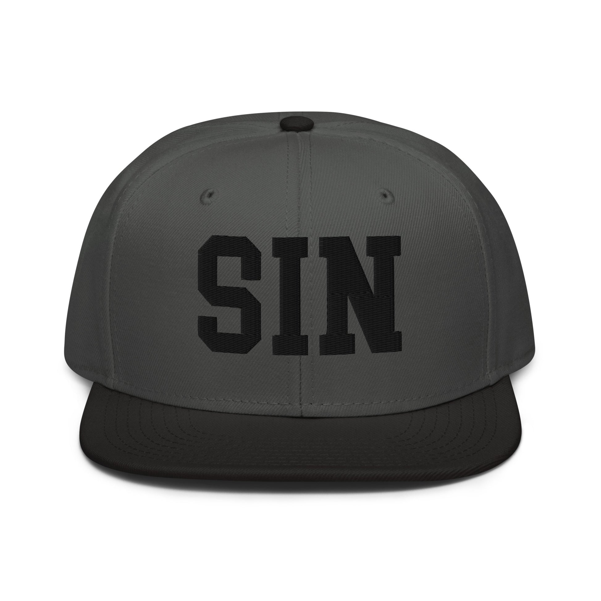 College-Style Wool-Blend Snapback Hat • Black • SIN Singapore • YHM Designs - Image 11