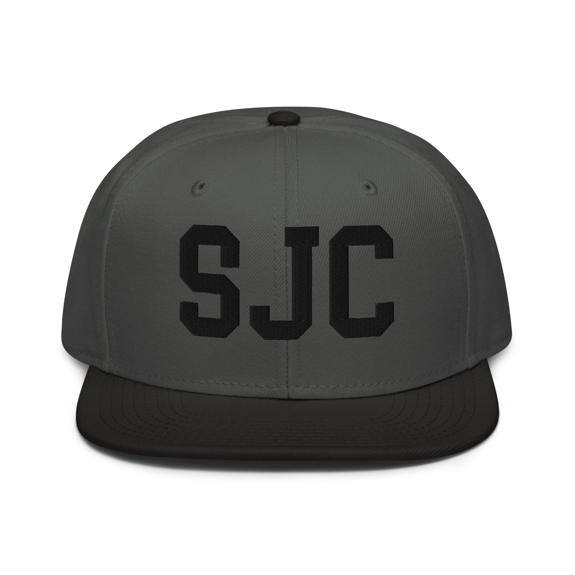 College-Style Wool-Blend Snapback Hat • Black • SJC San Jose • YHM Designs - Image 11