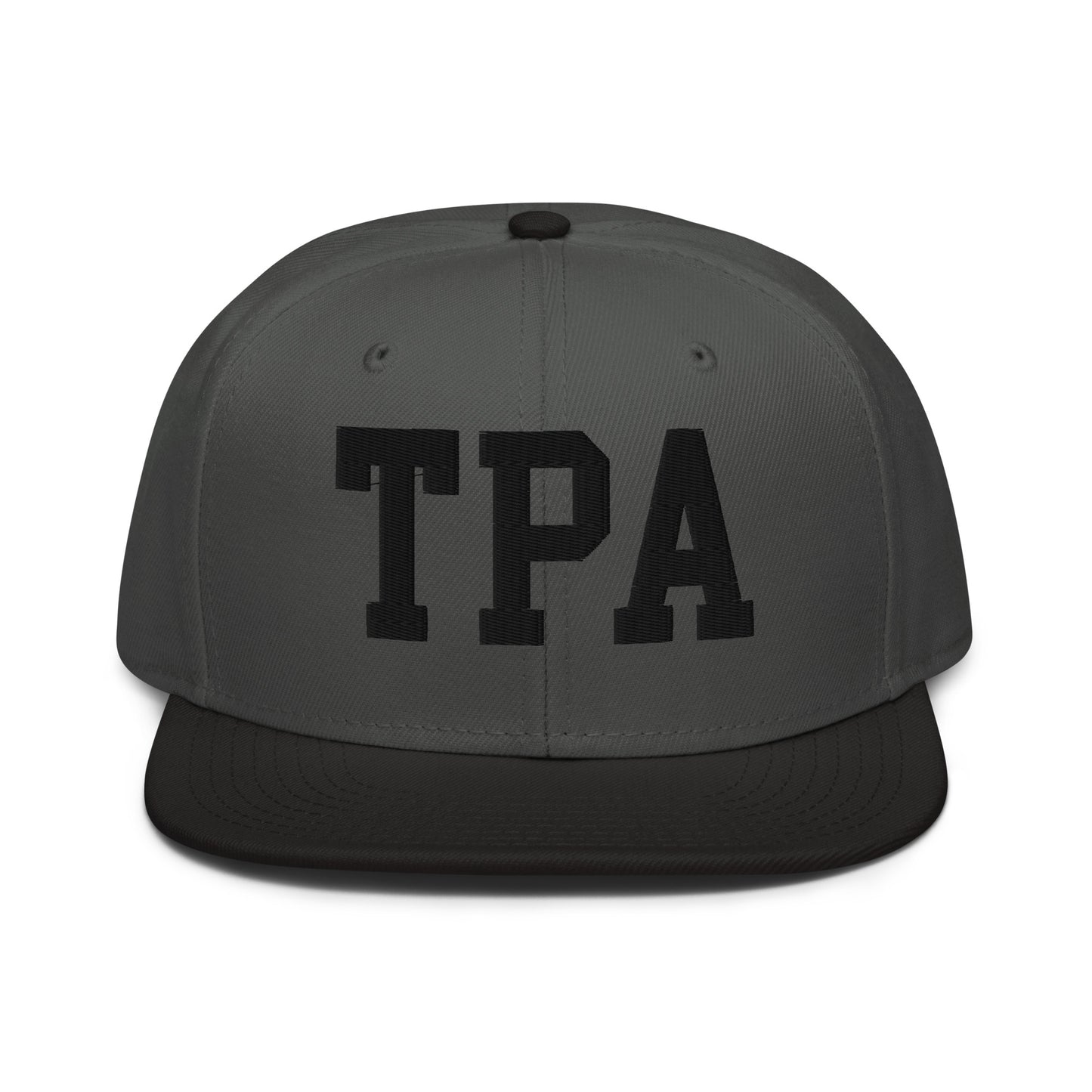 College-Style Wool-Blend Snapback Hat • Black • TPA Tampa • YHM Designs - Image 11
