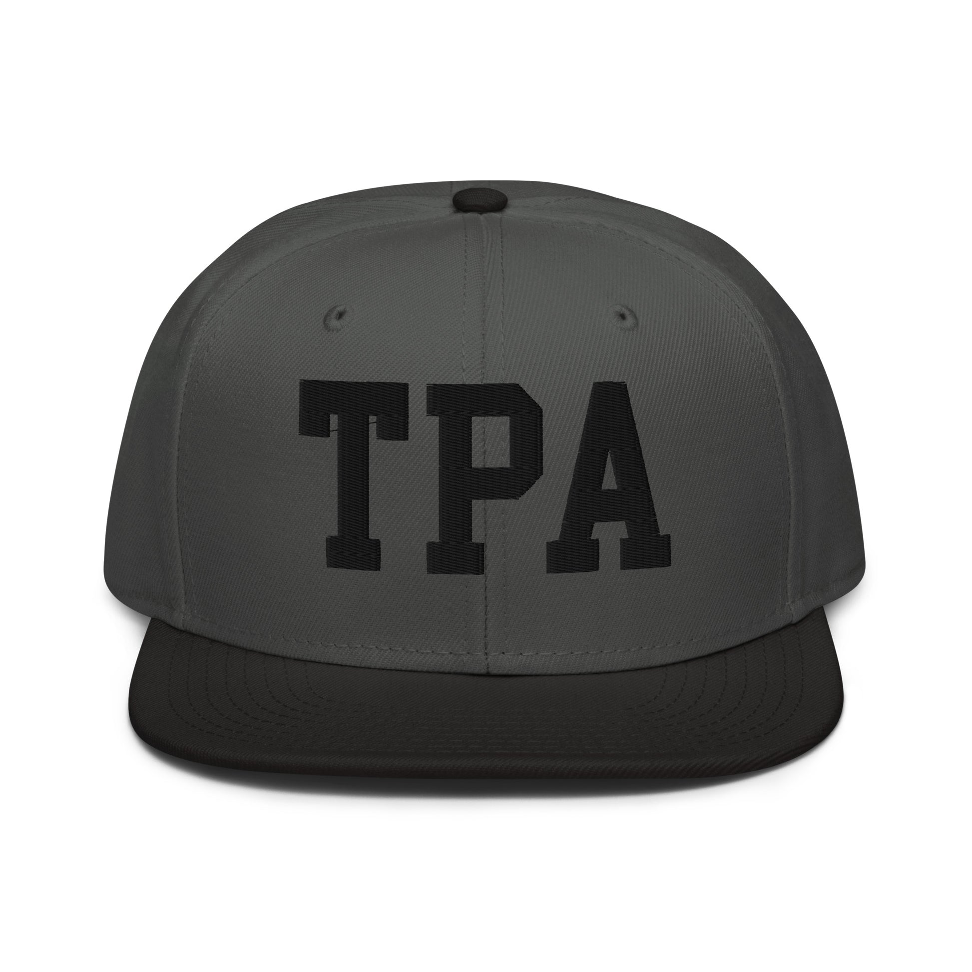 College-Style Wool-Blend Snapback Hat • Black • TPA Tampa • YHM Designs - Image 11