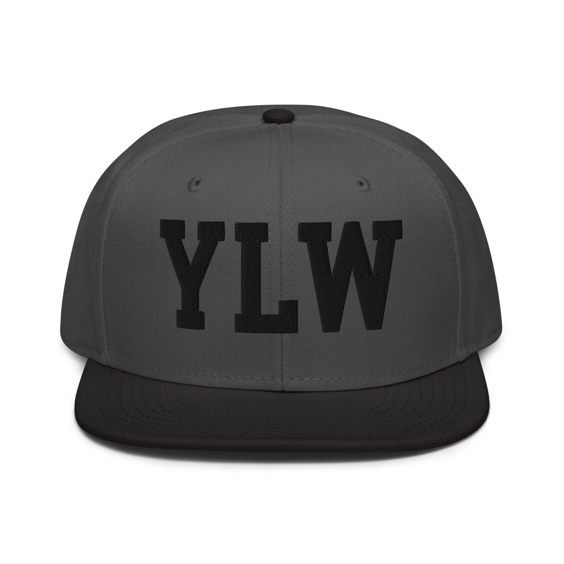 College-Style Wool-Blend Snapback Hat • Black • YLW Kelowna • YHM Designs - Image 11