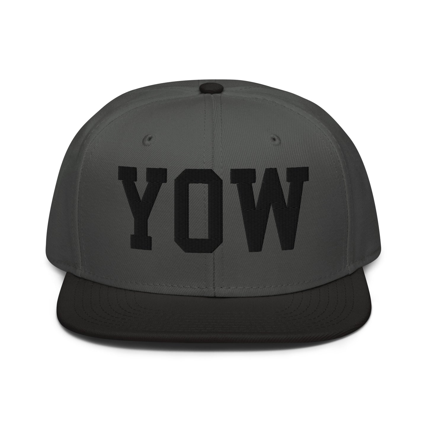 College-Style Wool-Blend Snapback Hat • Black • YOW Ottawa • YHM Designs - Image 11