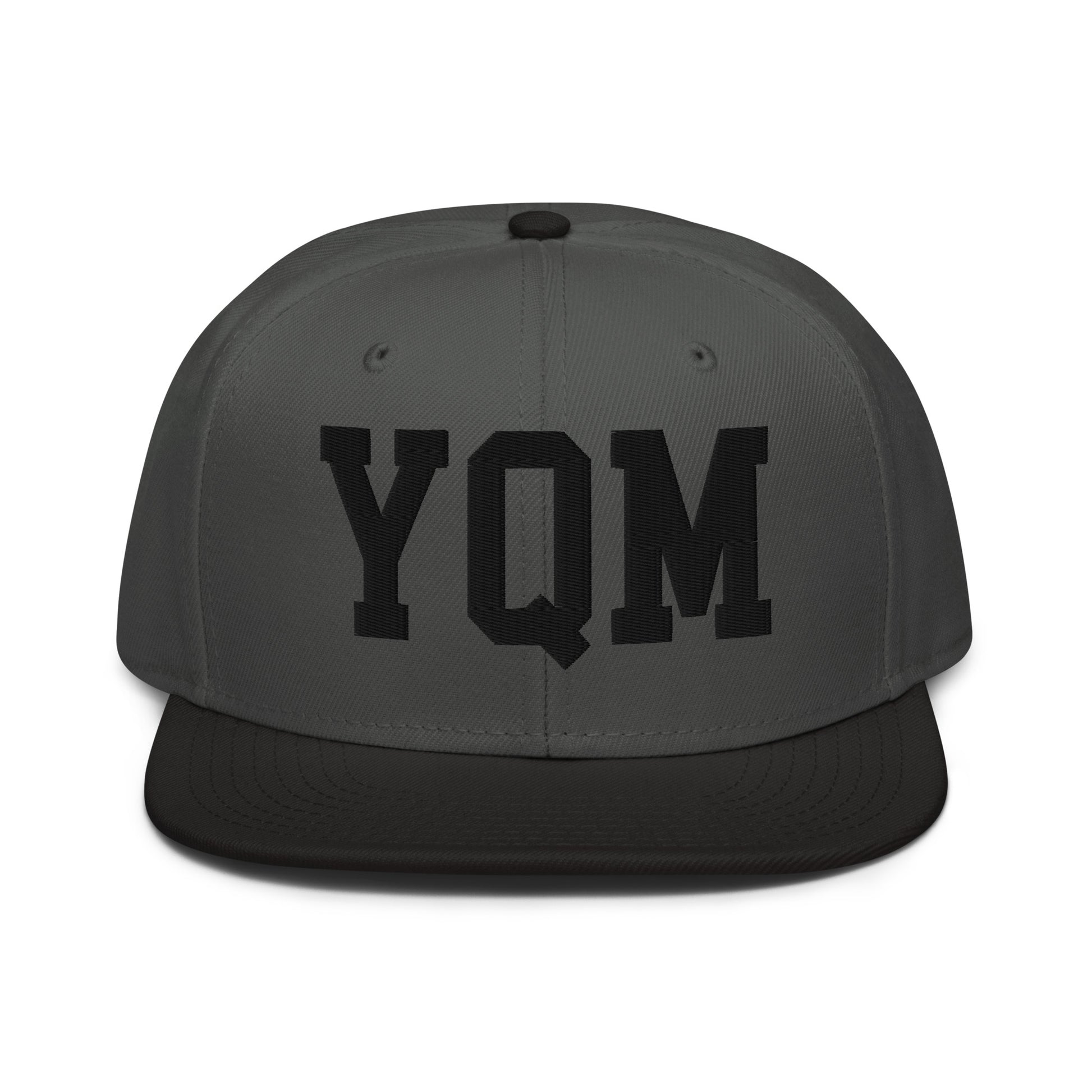 College-Style Wool-Blend Snapback Hat • Black • YQM Moncton • YHM Designs - Image 11