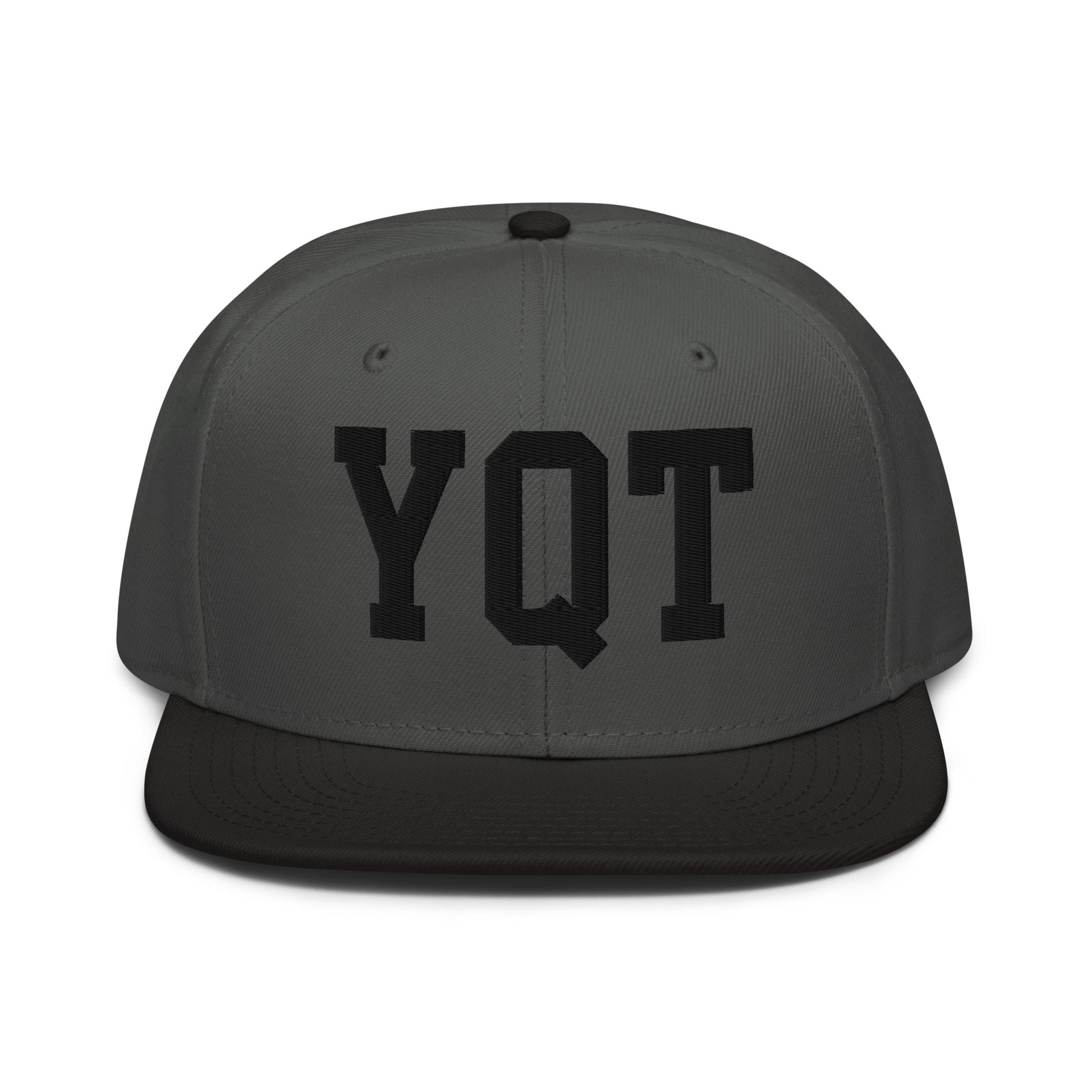 College-Style Wool-Blend Snapback Hat • Black • YQT Thunder Bay • YHM Designs - Image 11