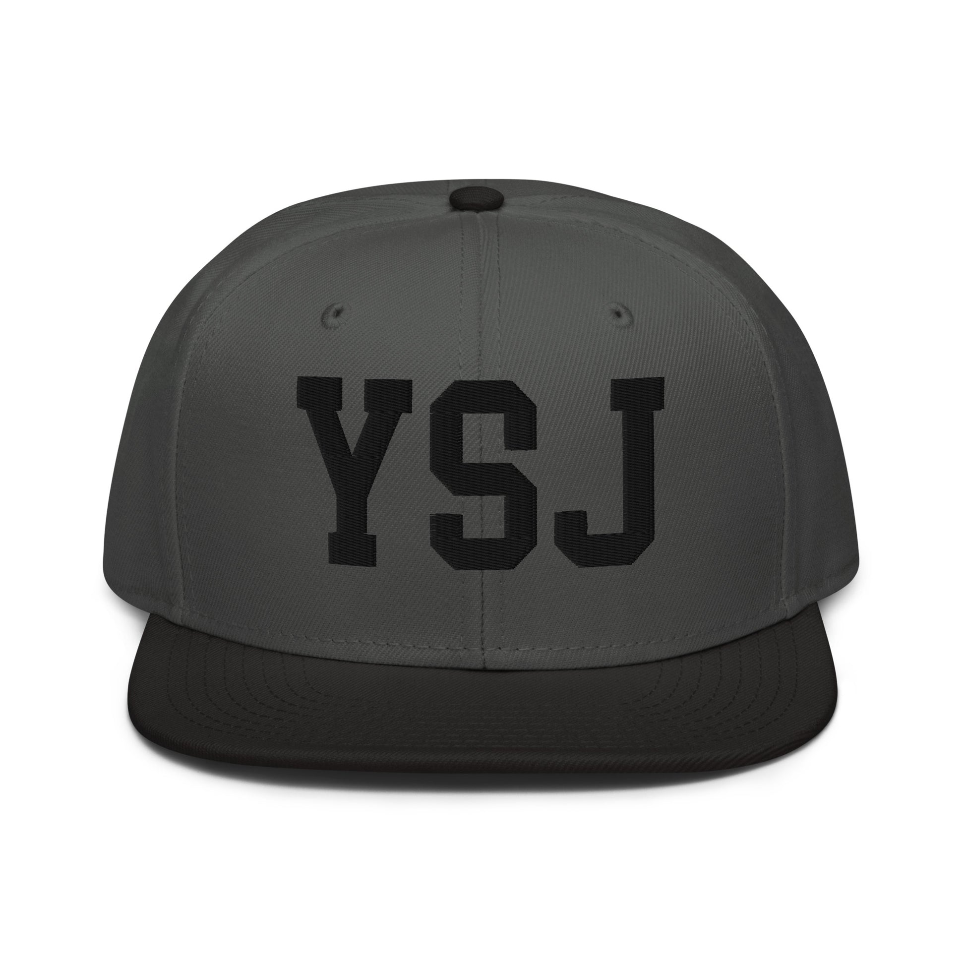 College-Style Wool-Blend Snapback Hat • Black • YSJ Saint John • YHM Designs - Image 11
