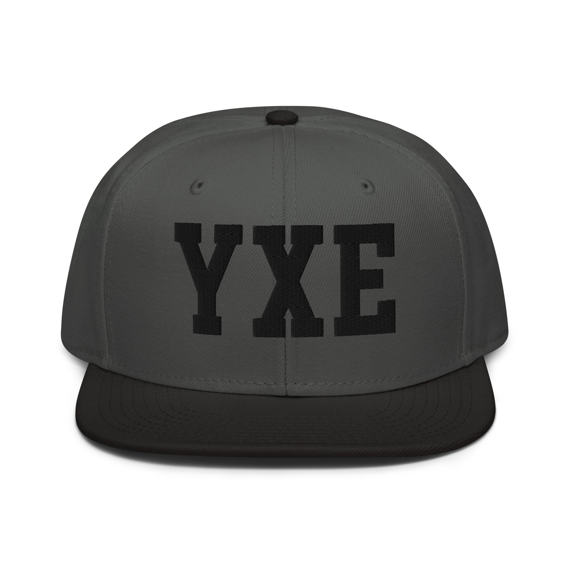 College-Style Wool-Blend Snapback Hat • Black • YXE Saskatoon • YHM Designs - Image 11