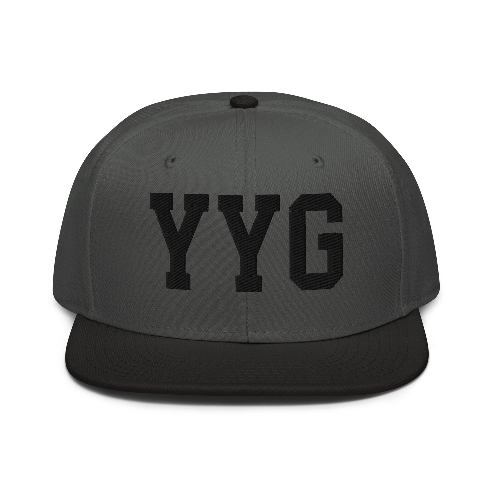 College-Style Wool-Blend Snapback Hat • Black • YYG Charlottetown • YHM Designs - Image 11