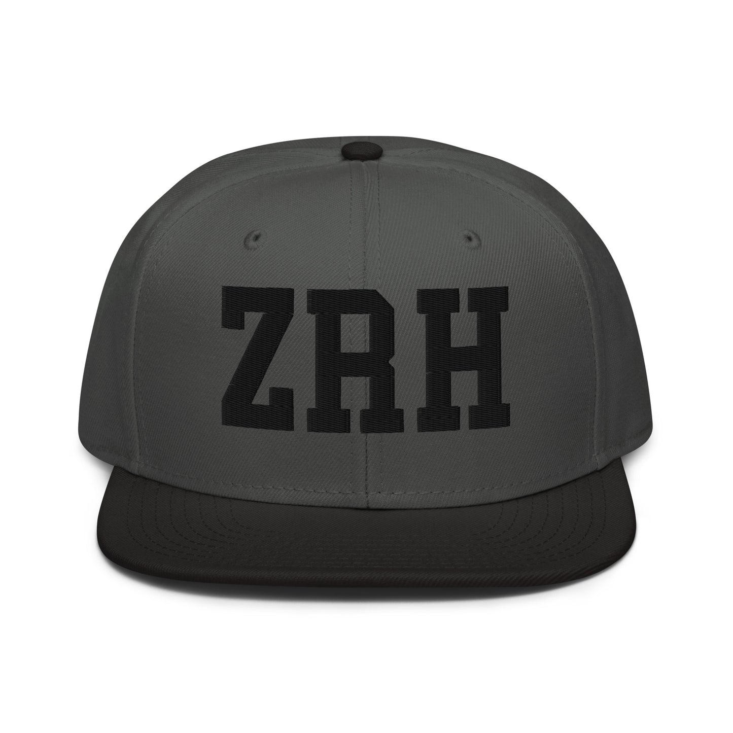 College-Style Wool-Blend Snapback Hat • Black • ZRH Zurich • YHM Designs - Image 11