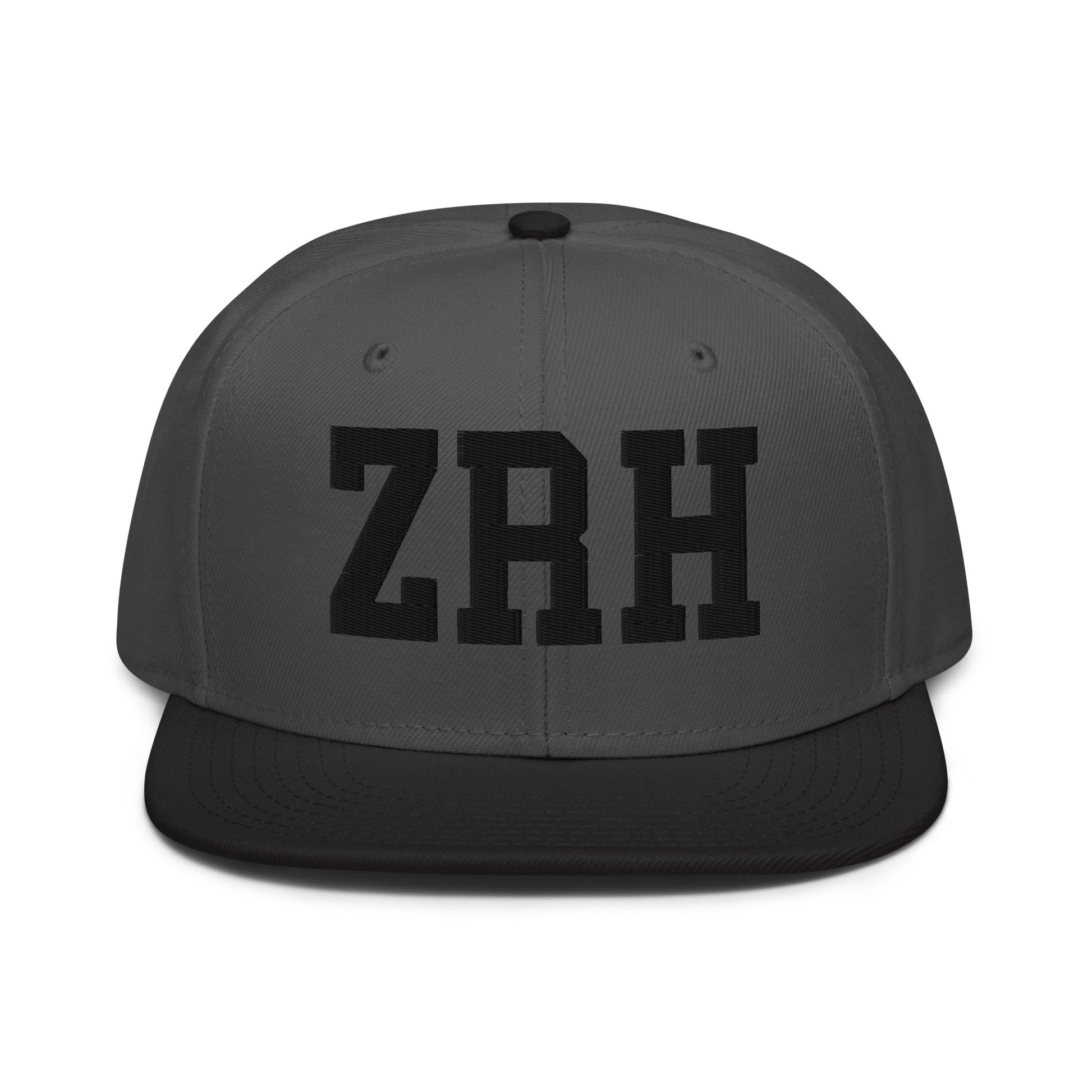 College-Style Wool-Blend Snapback Hat • Black • ZRH Zurich • YHM Designs - Image 11