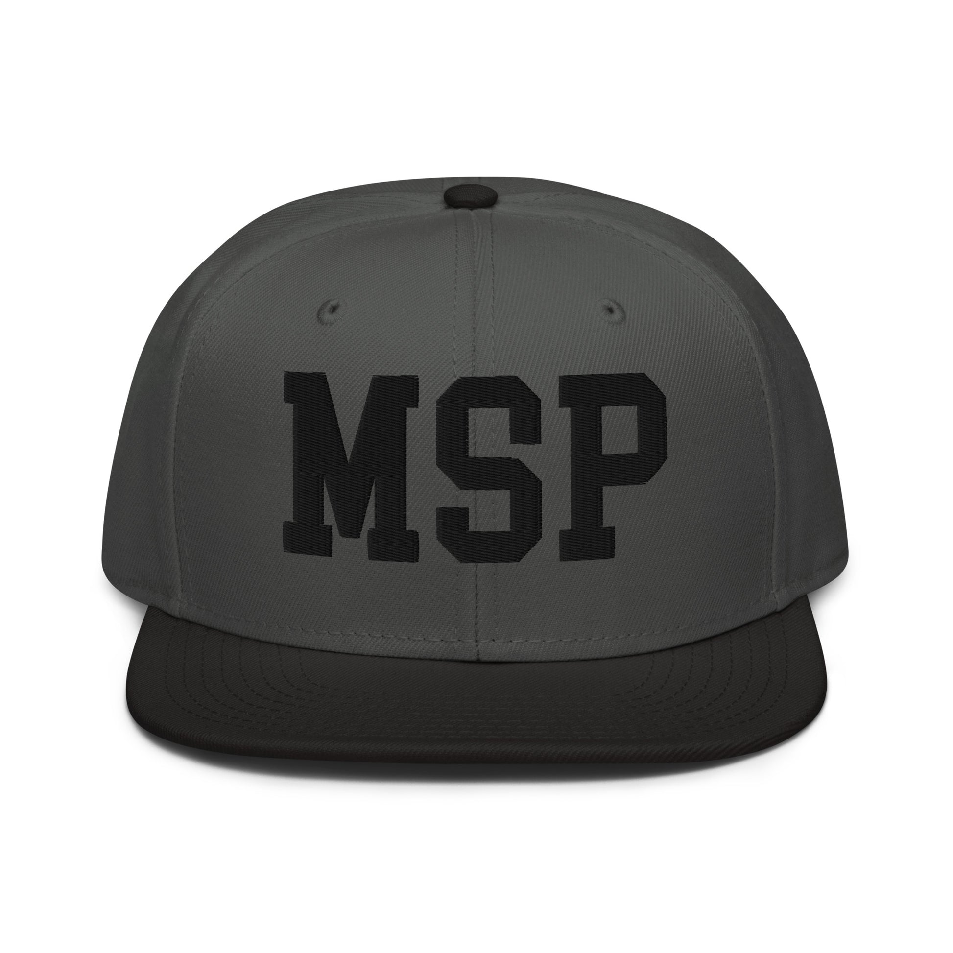 College-Style Wool-Blend Snapback Hat • Black • MSP Minneapolis • YHM Designs - Image 11