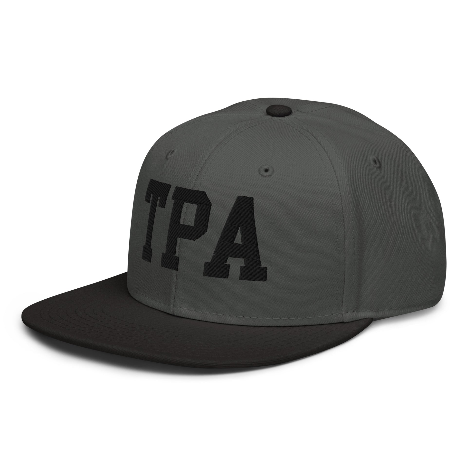 College-Style Wool-Blend Snapback Hat • Black • TPA Tampa • YHM Designs - Image 13