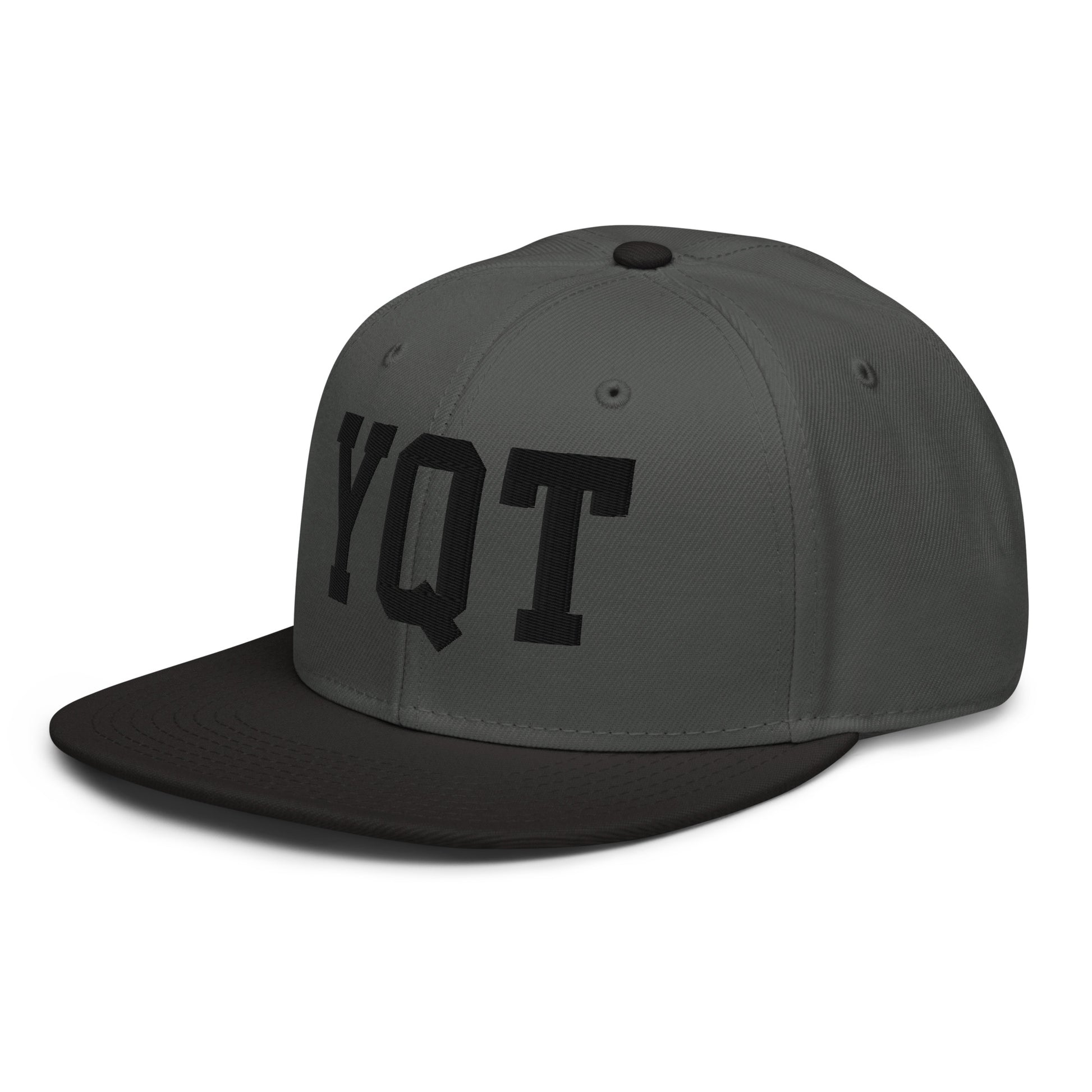 College-Style Wool-Blend Snapback Hat • Black • YQT Thunder Bay • YHM Designs - Image 13