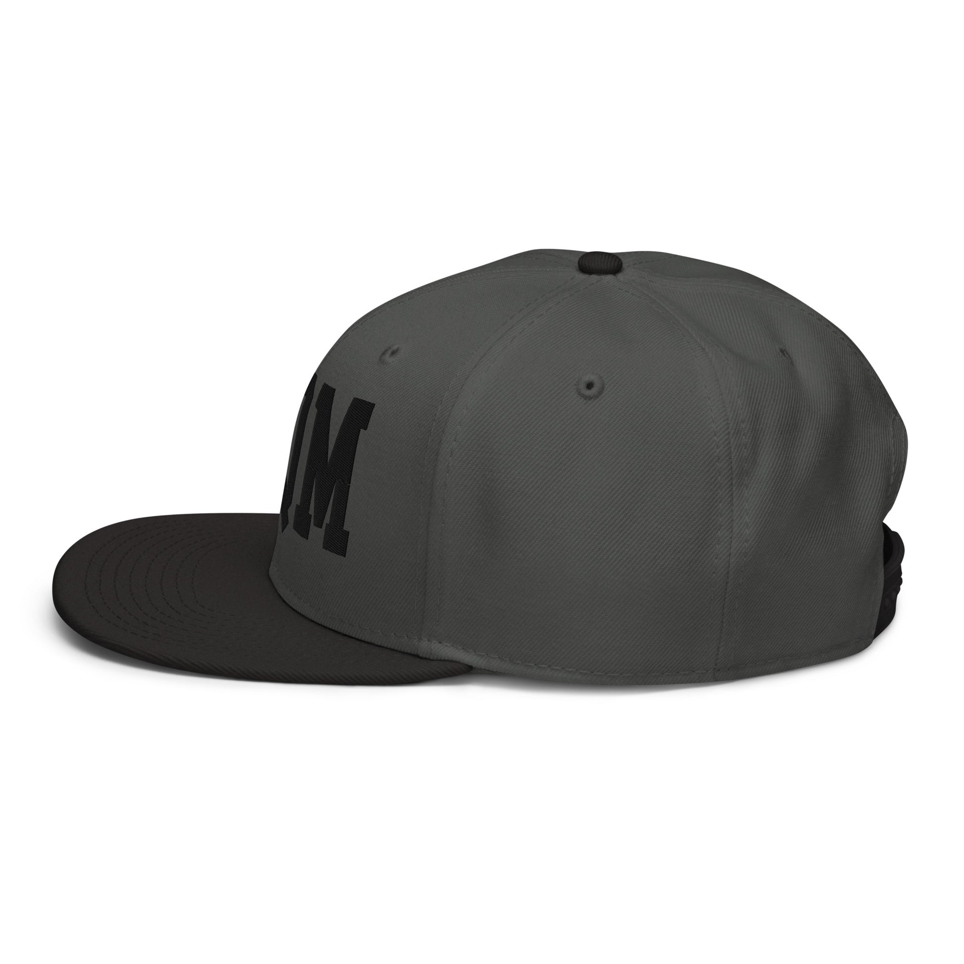 College-Style Wool-Blend Snapback Hat • Black • YQM Moncton • YHM Designs - Image 14