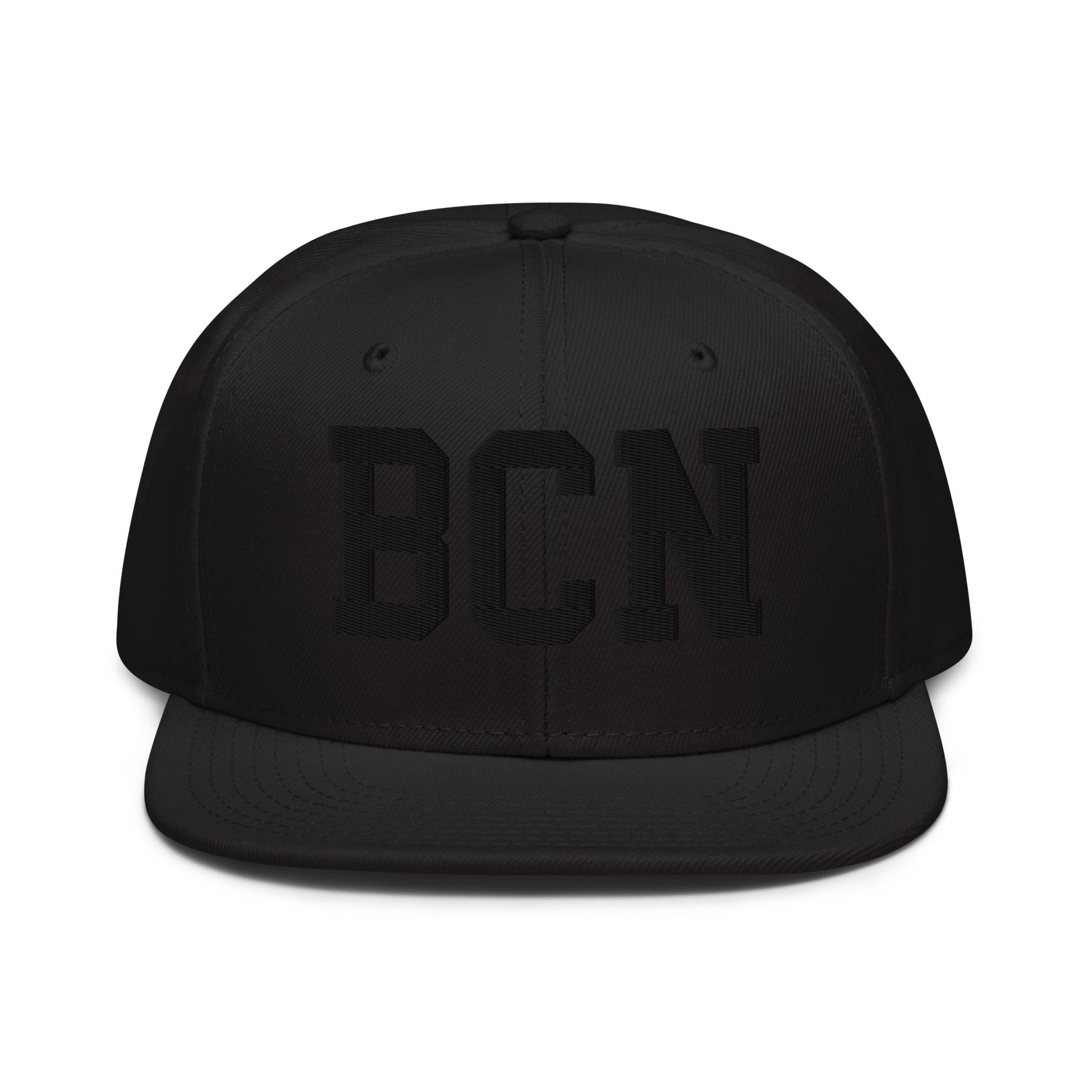 College-Style Wool-Blend Snapback Hat • Black • BCN Barcelona • YHM Designs - Image 07