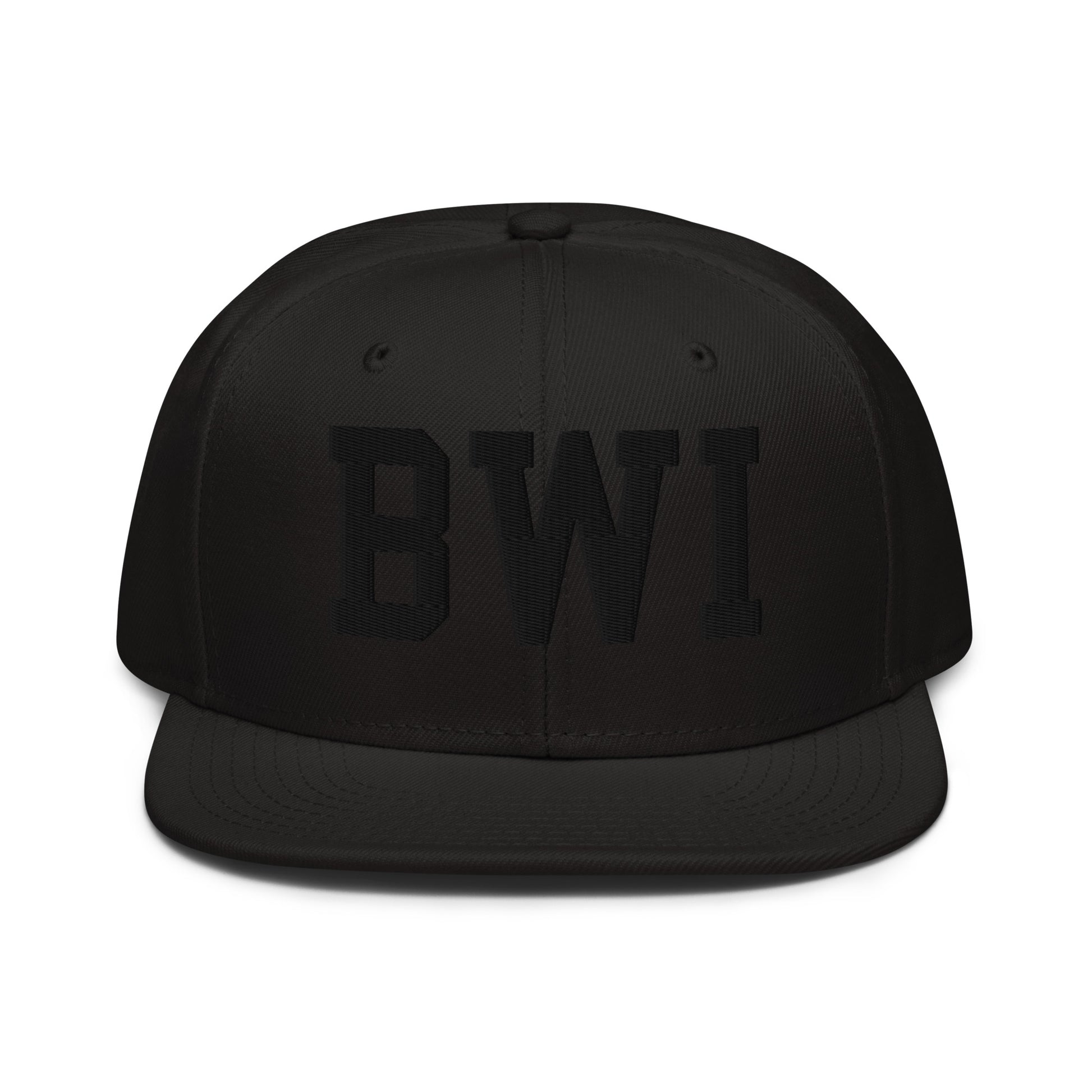 College-Style Wool-Blend Snapback Hat • Black • BWI Baltimore • YHM Designs - Image 07