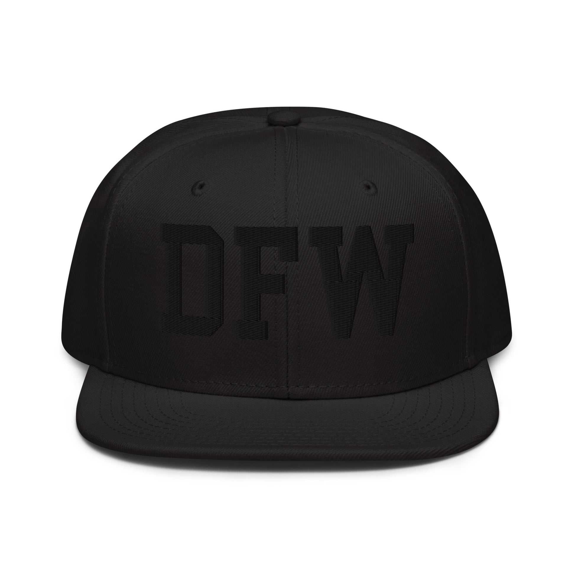 College-Style Wool-Blend Snapback Hat • Black • DFW Dallas • YHM Designs - Image 07