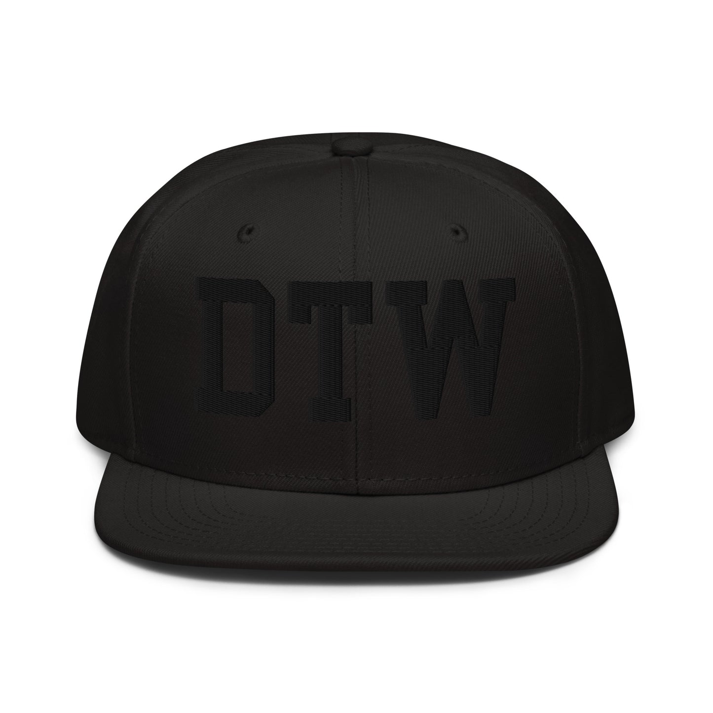 College-Style Wool-Blend Snapback Hat • Black • DTW Detroit • YHM Designs - Image 07