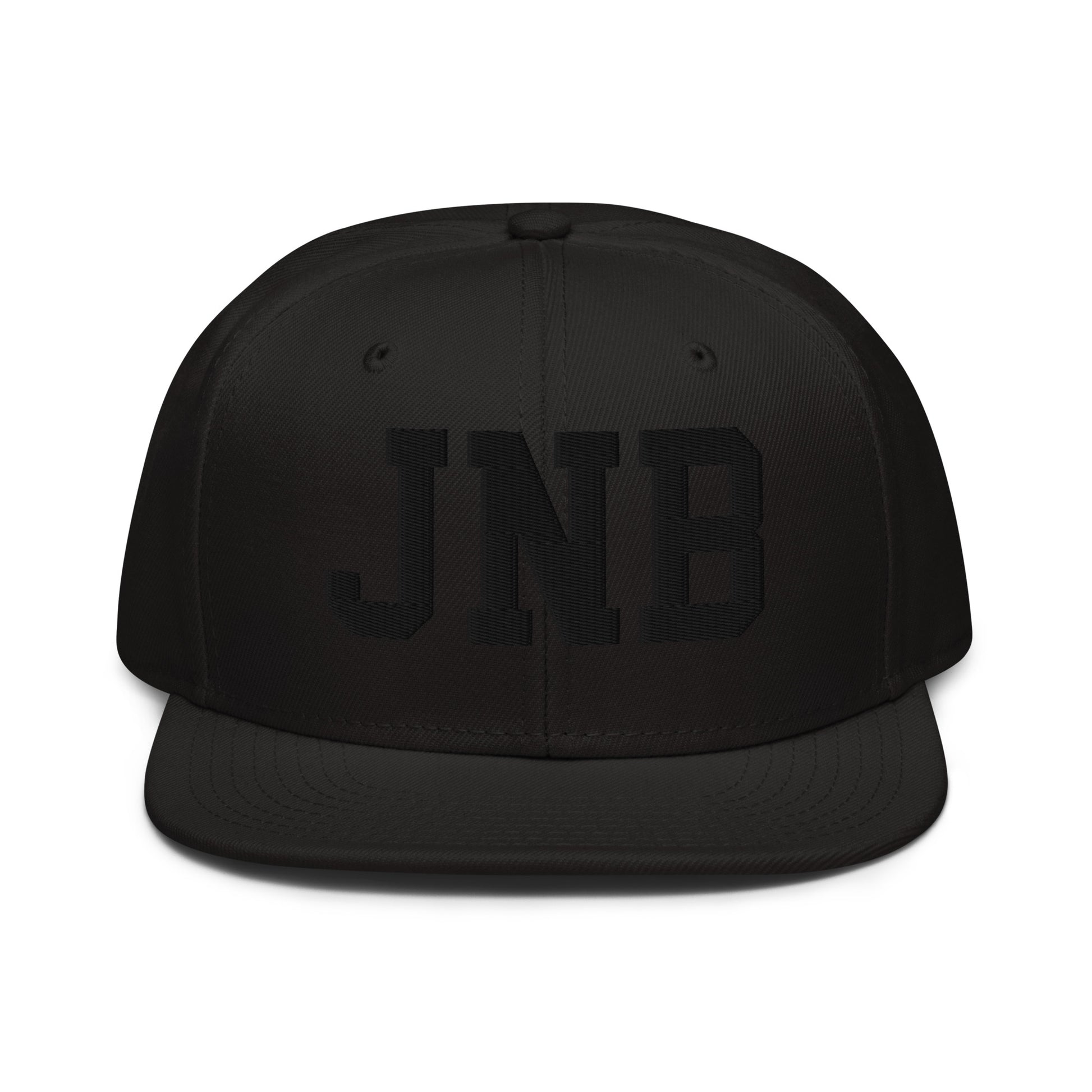 College-Style Wool-Blend Snapback Hat • Black • JNB Johannesburg • YHM Designs - Image 07