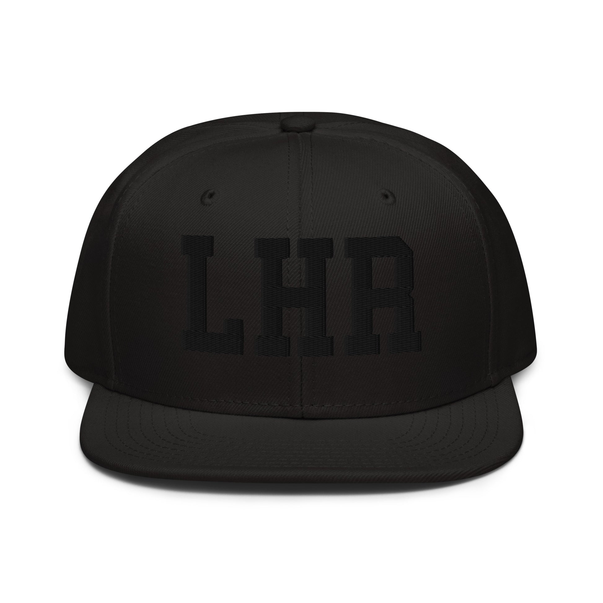 College-Style Wool-Blend Snapback Hat • Black • LHR London • YHM Designs - Image 07