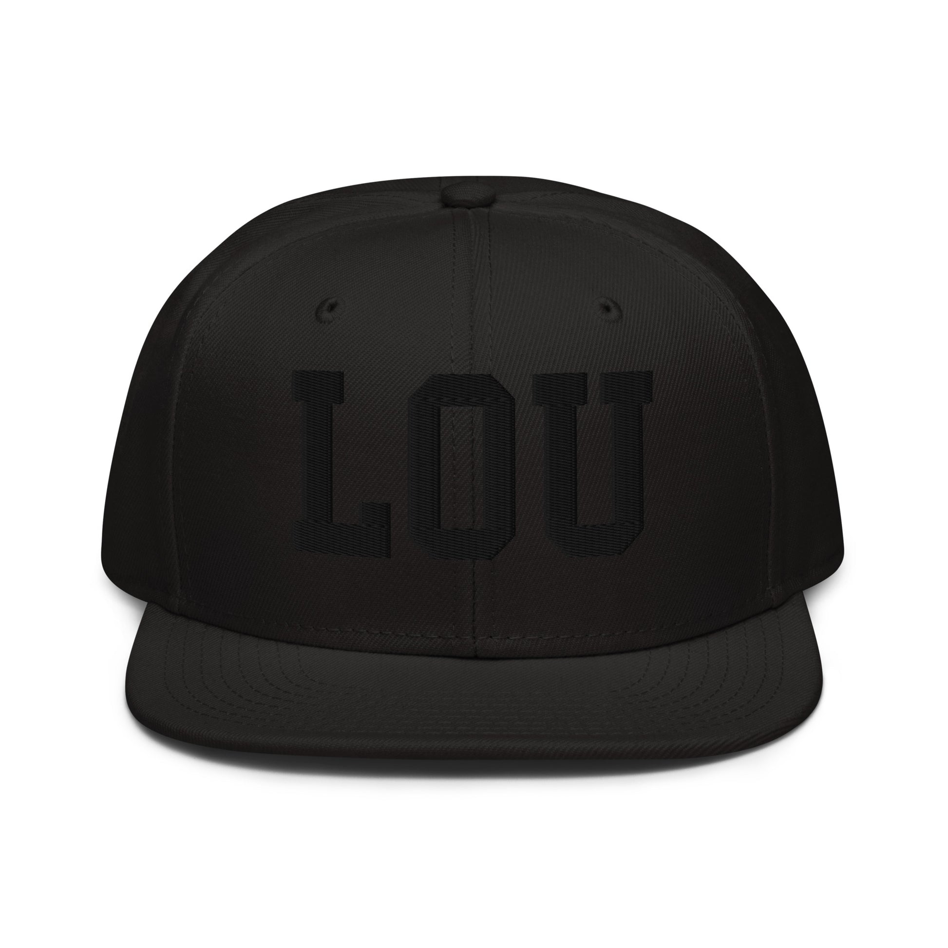 College-Style Wool-Blend Snapback Hat • Black • LOU Louisville • YHM Designs - Image 07
