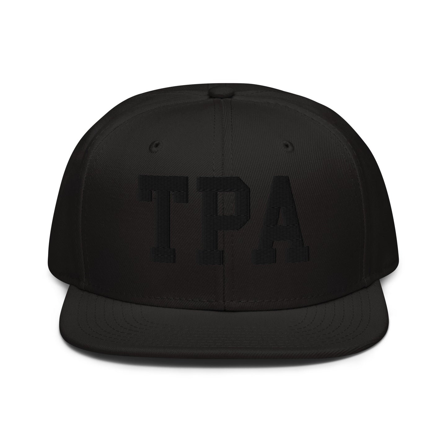 College-Style Wool-Blend Snapback Hat • Black • TPA Tampa • YHM Designs - Image 07