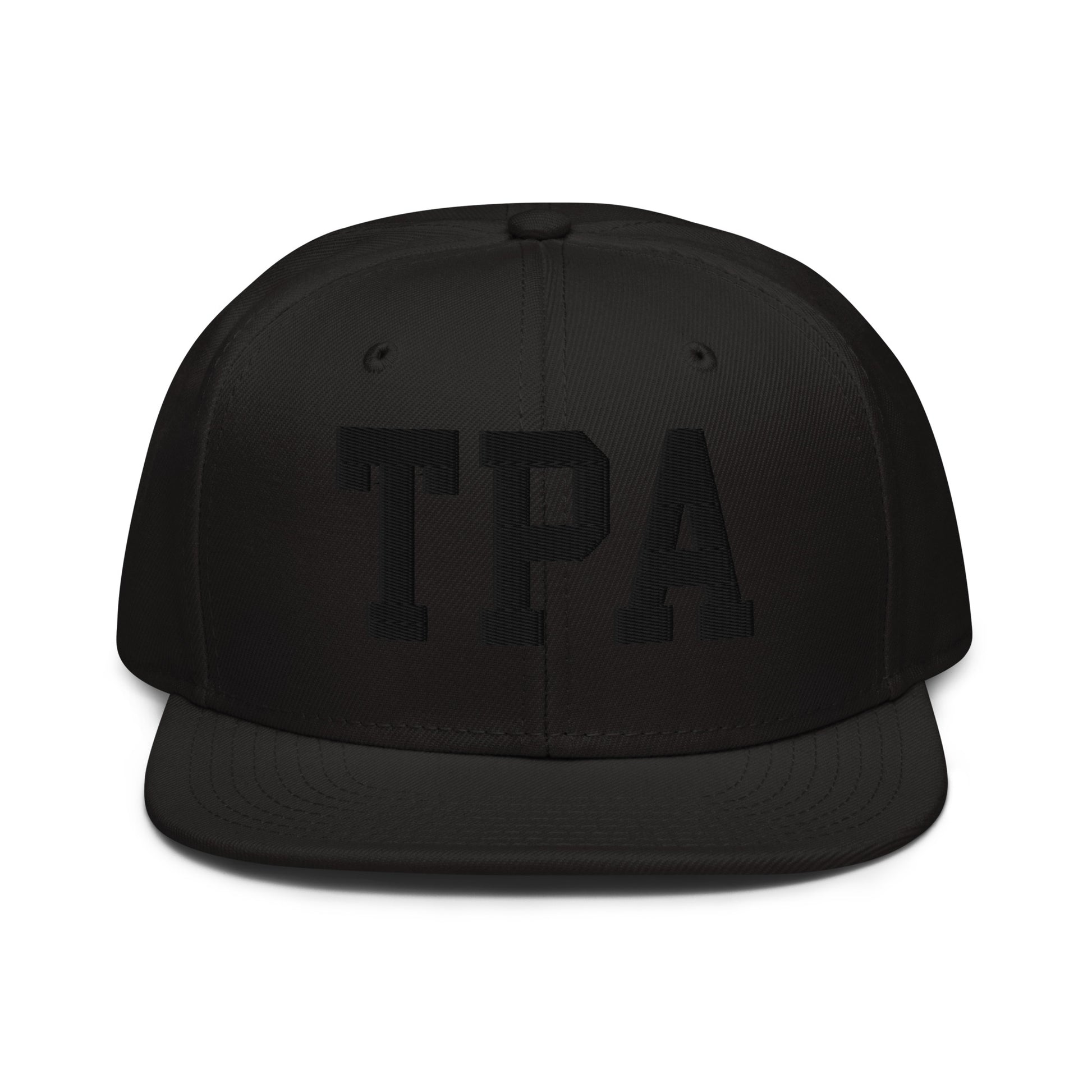 College-Style Wool-Blend Snapback Hat • Black • TPA Tampa • YHM Designs - Image 07