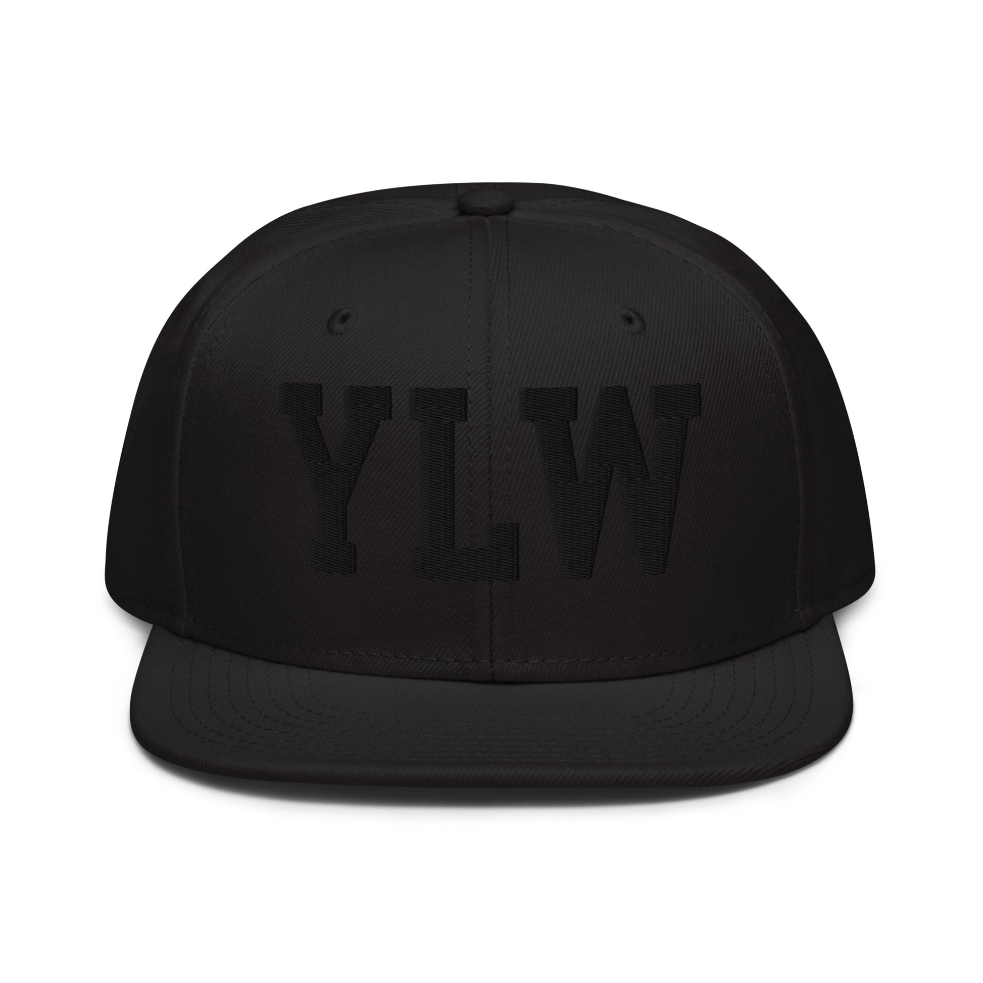 College-Style Wool-Blend Snapback Hat • Black • YLW Kelowna • YHM Designs - Image 07